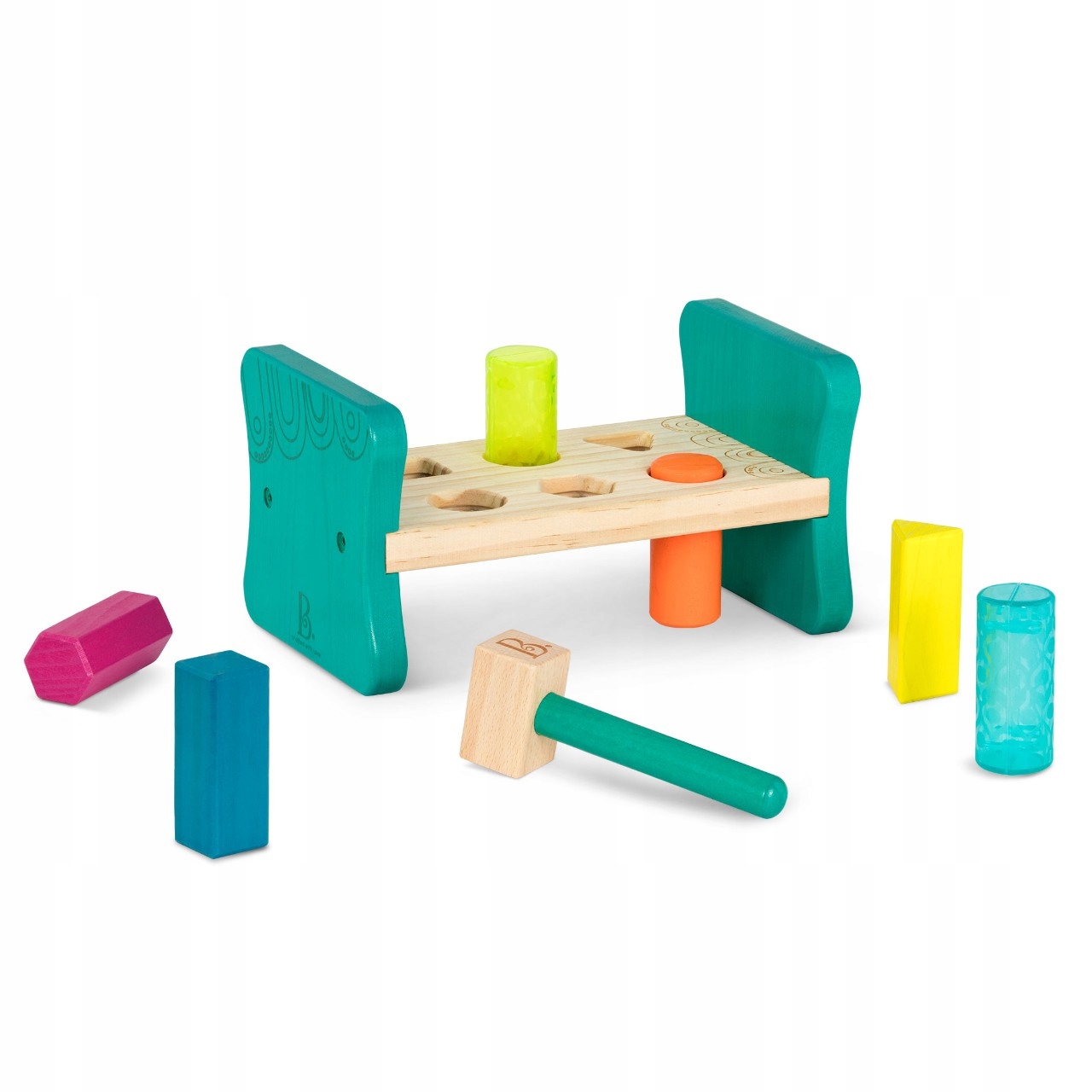 Drewniany sorter z młotkiem Colorful Pound & Play - wbijanka Marka B.Toys