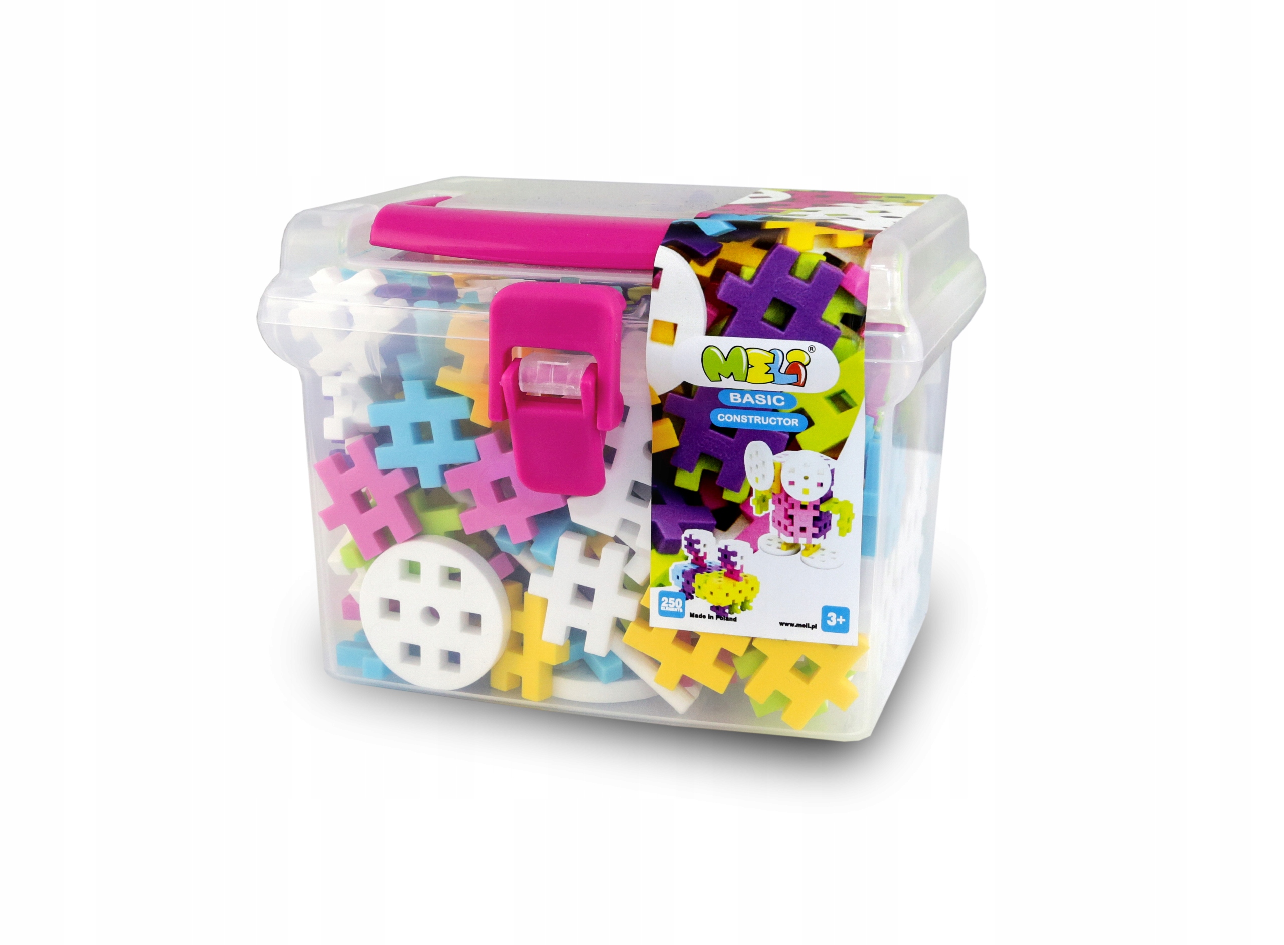 KLOCKI MELI BASIC CONSTRUCTOR PINK TRAVEL BOX 250 Seria CONSTRUCTOR