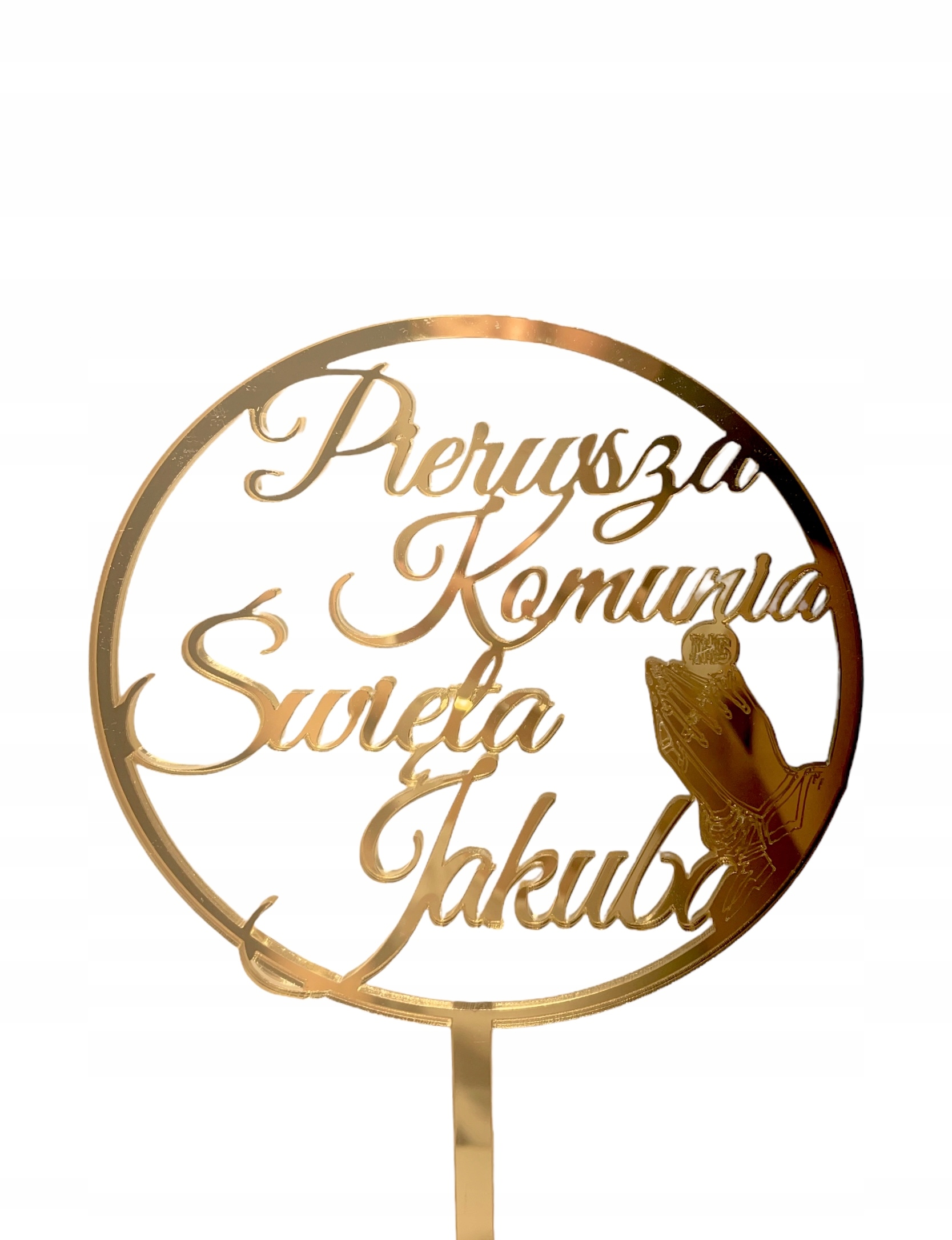 

Topper Ihs Komunia Święta Z Imieniem Złote Lustro