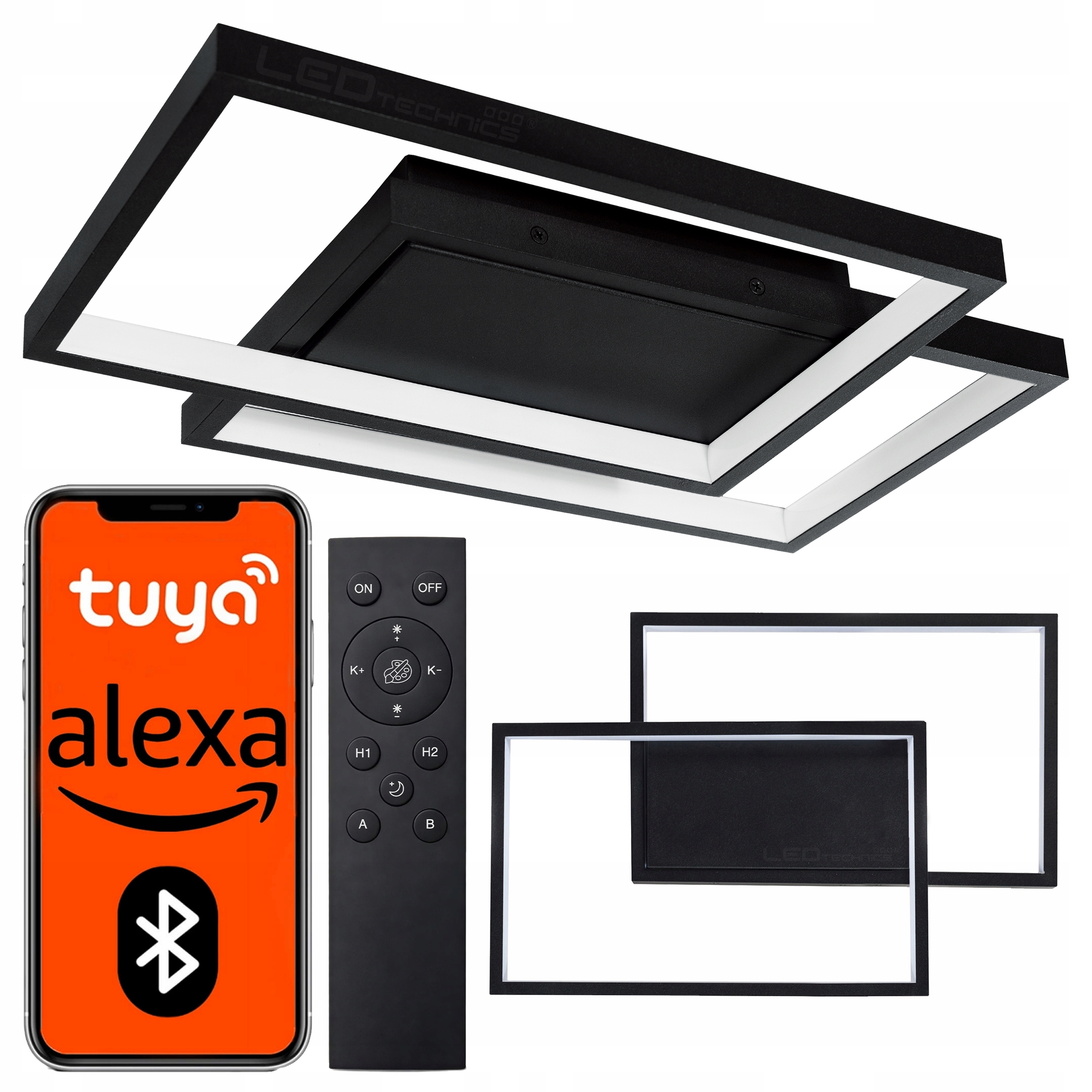 Lampa Sufitowa 60W LED ściemnia 3Barwy Aplikacja Tuya Smart Bluetooth Pilot