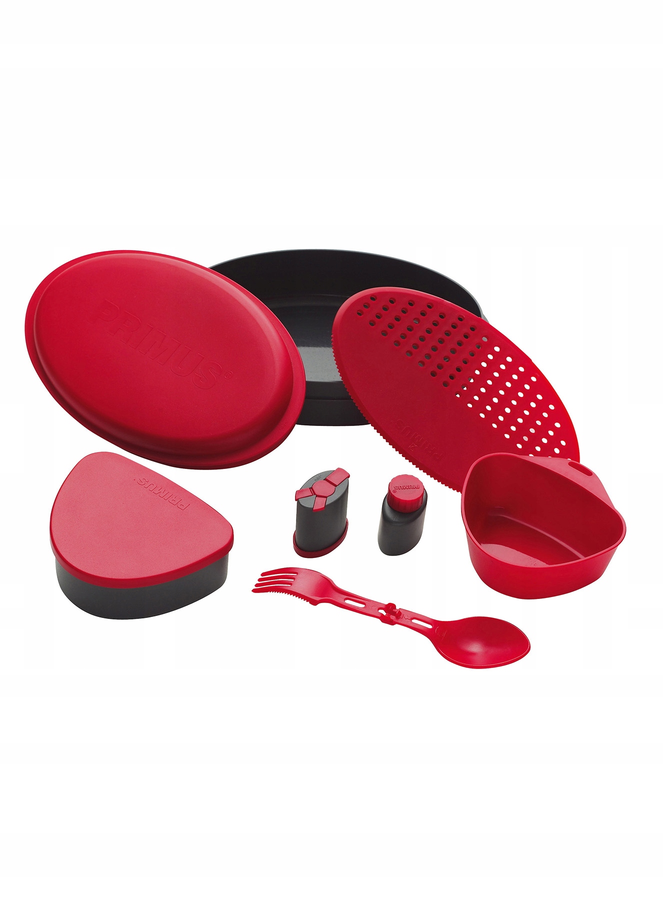 Naczynia Primus Meal Set graphite/red