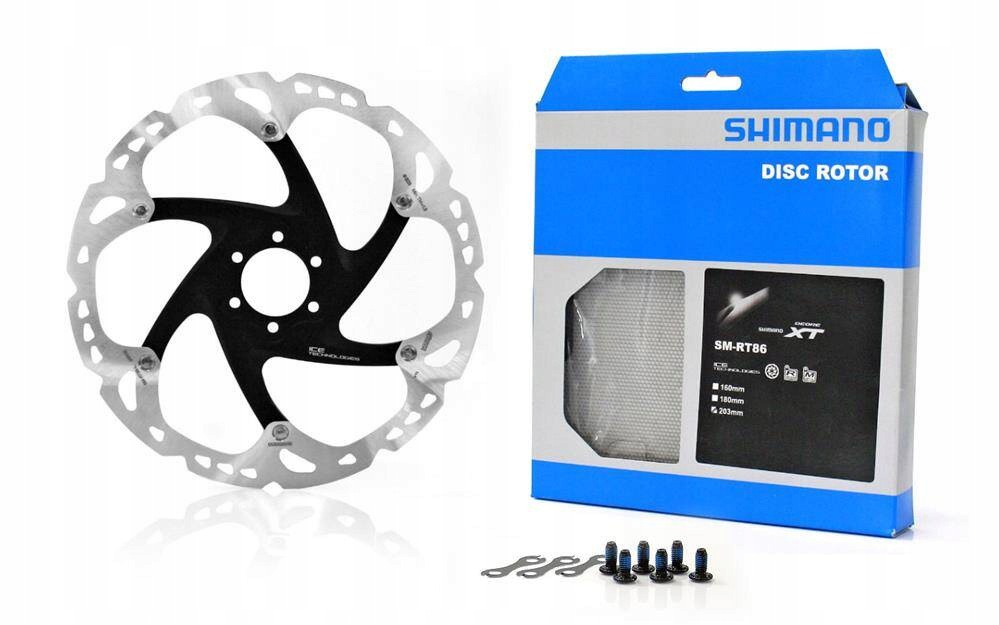 Brzdový kotouč na kolo Shimano 203 mm Deore Xt SM-RT86 Ice 6 šroubů