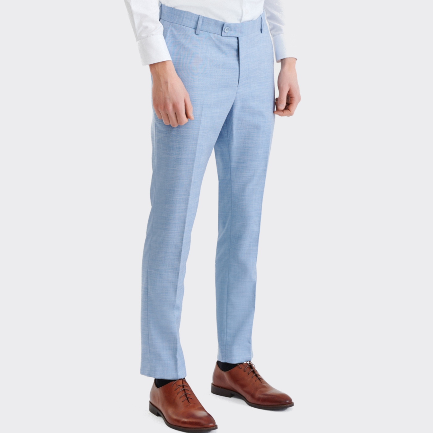 Niebieskie spodnie garniturowe w kant Slim Fit Pako Lorente 182/108