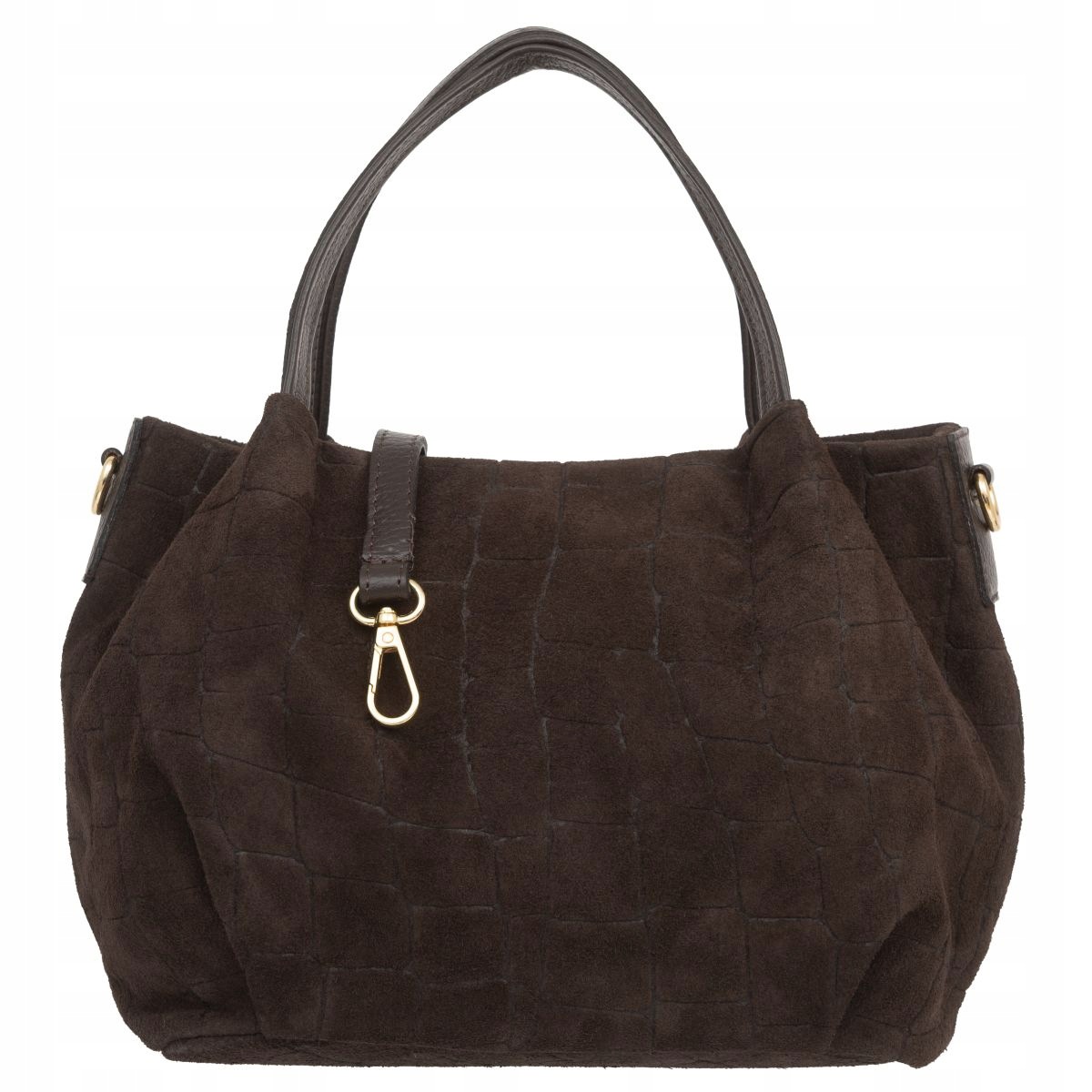 Dámská kabelka přes rameno Semišová Kaletnik Bolsa Croco Choco