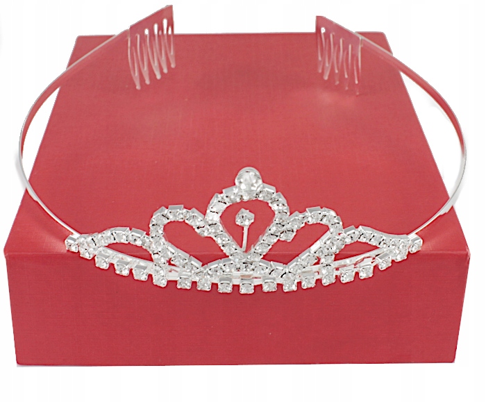 

Korona Tiara Diadem do włosów srebrny cyrkonie