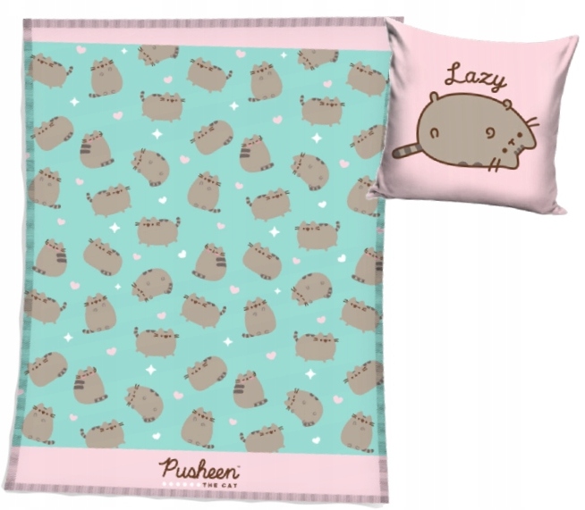 Koc pluszowy 150x200 Poduszka Pusheen Cat Puszin Kot Pled Ciepły Miękki