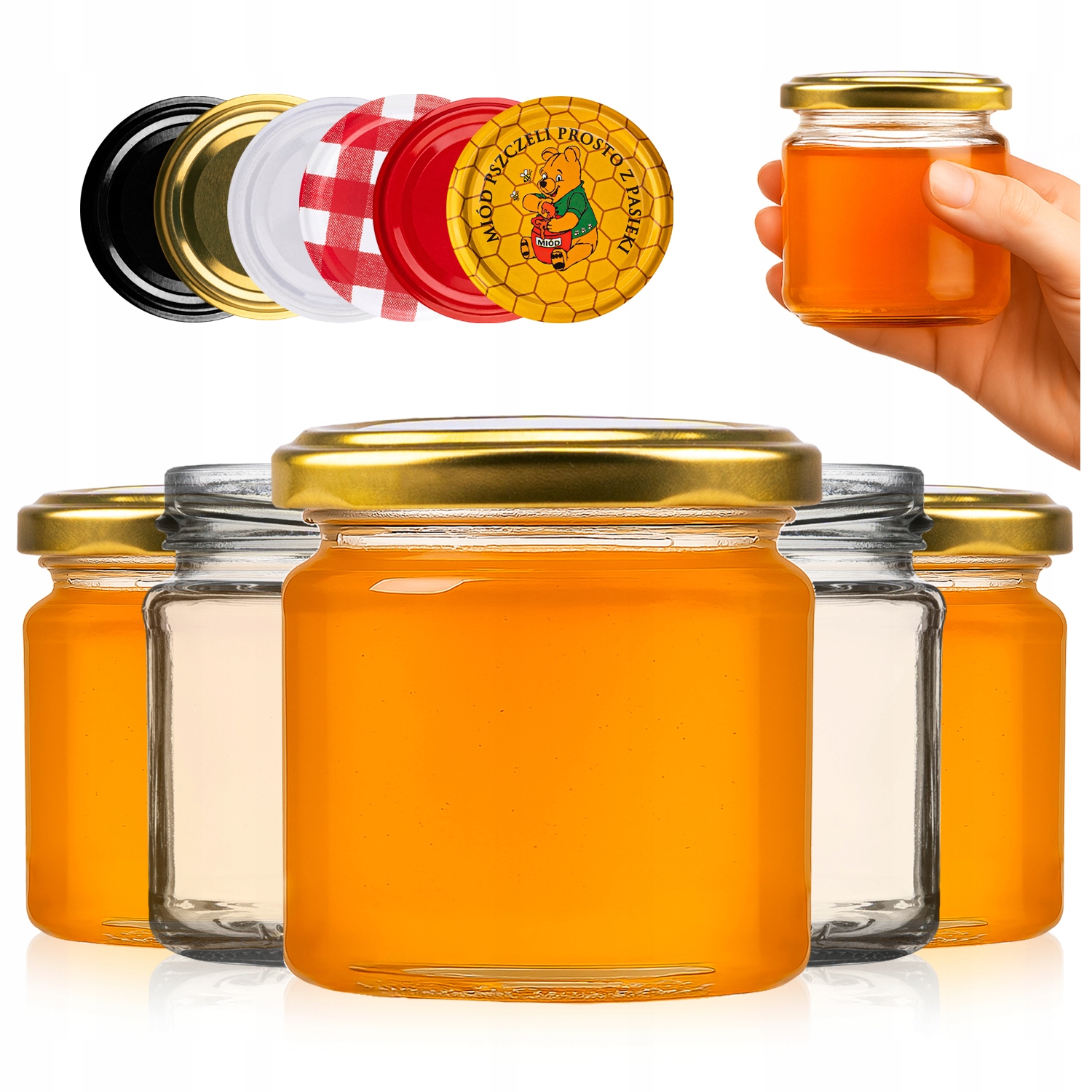 50 x sklenice na povidla med džem Koření Zavařeniny 212 ml +dárek