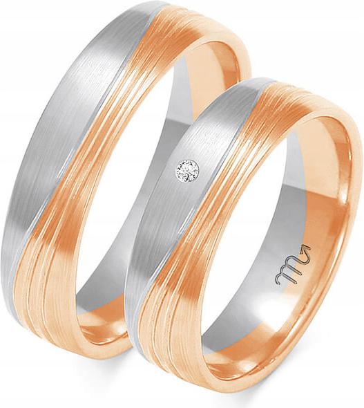 Růžové zlato jemný snubní prsten 14K 585 r 23 24 25 pár prstenů gravírování