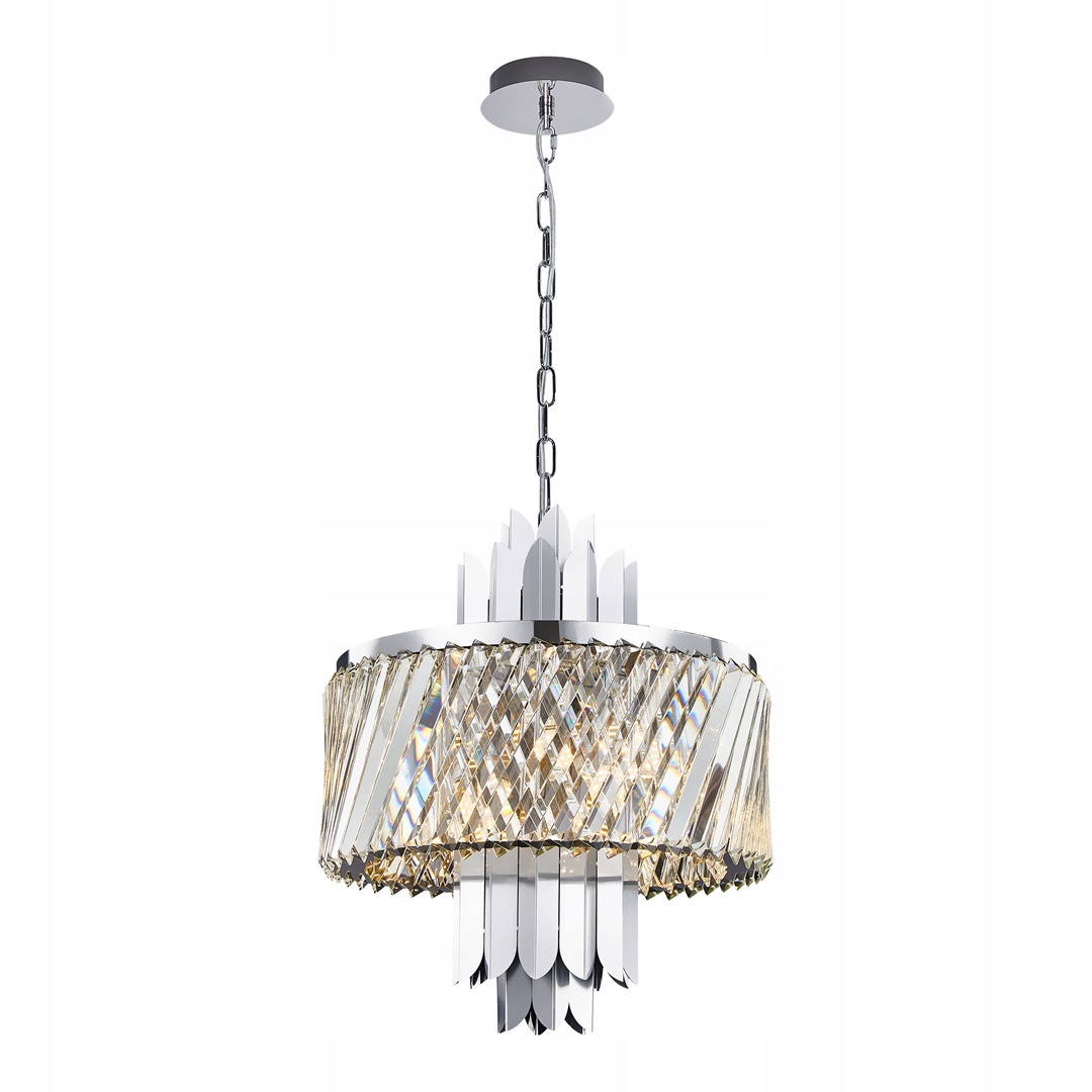 Luster Margot Strieborné sklenené kryštály 6xE14 43x120 cm Závesná lampa Dom