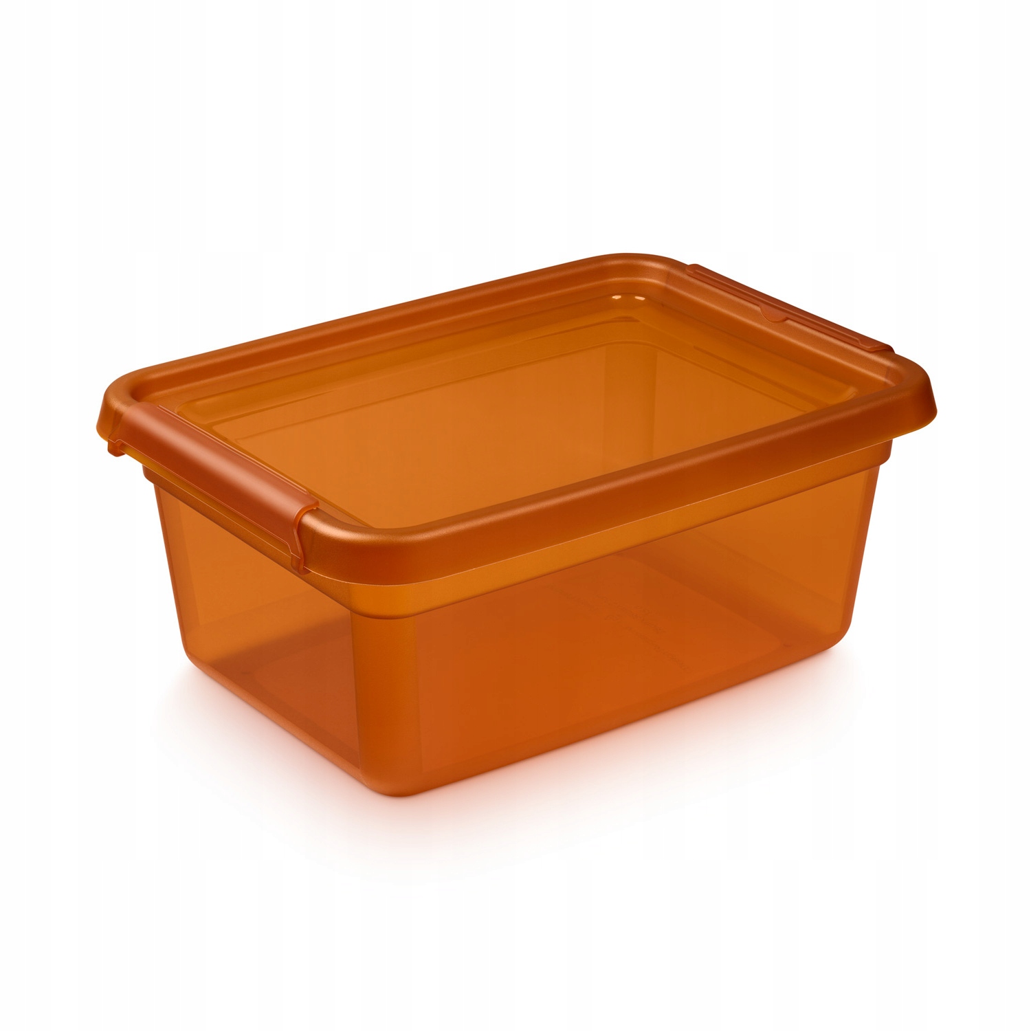 Pojemnik plastikowy 12,5 l z pokrywą pomarańcz praktyczny organizer do domu