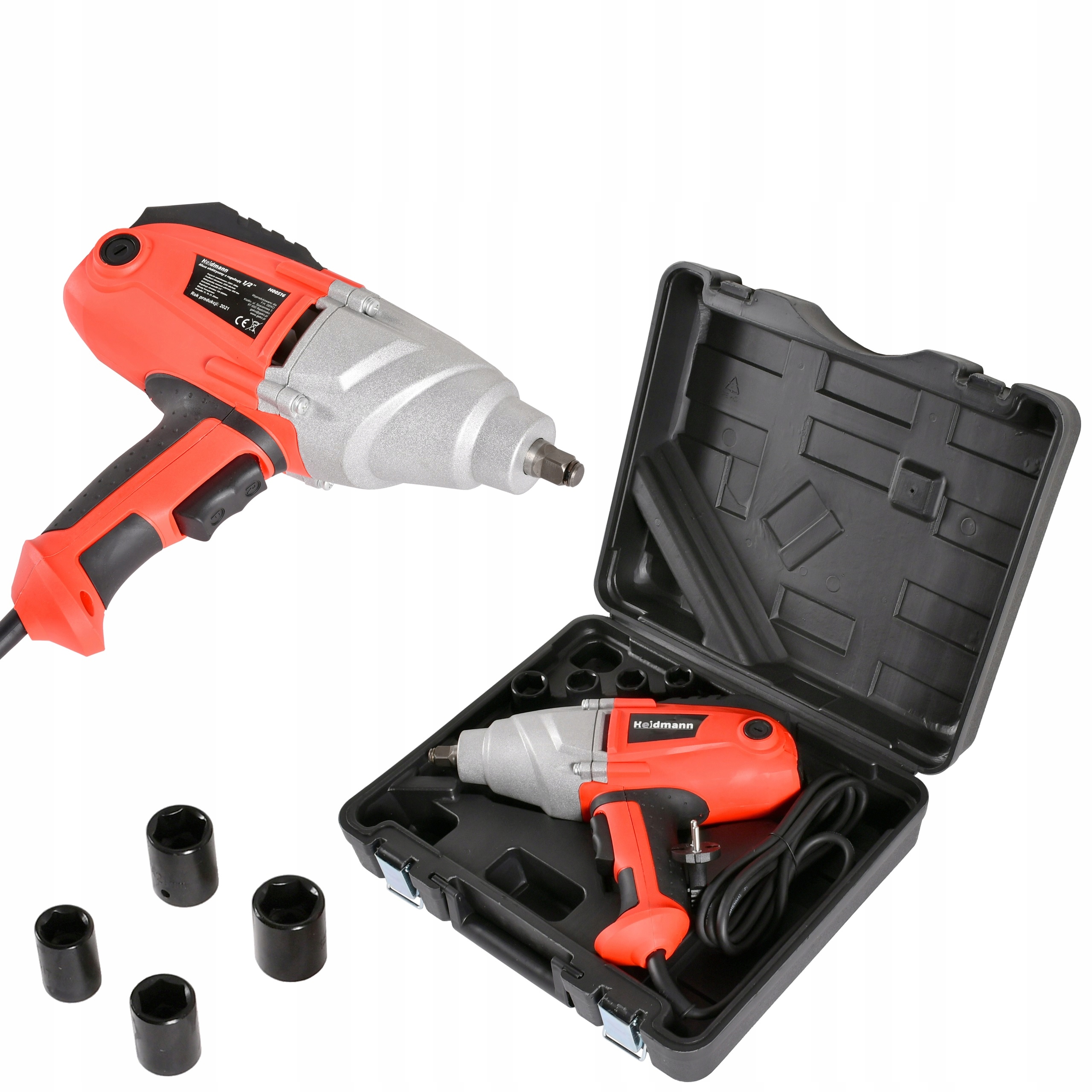 KLUCZ ELEKTRYCZNY UDAROWY DO KÓŁ 800Nm LCD 1/2" NASADKI CRV