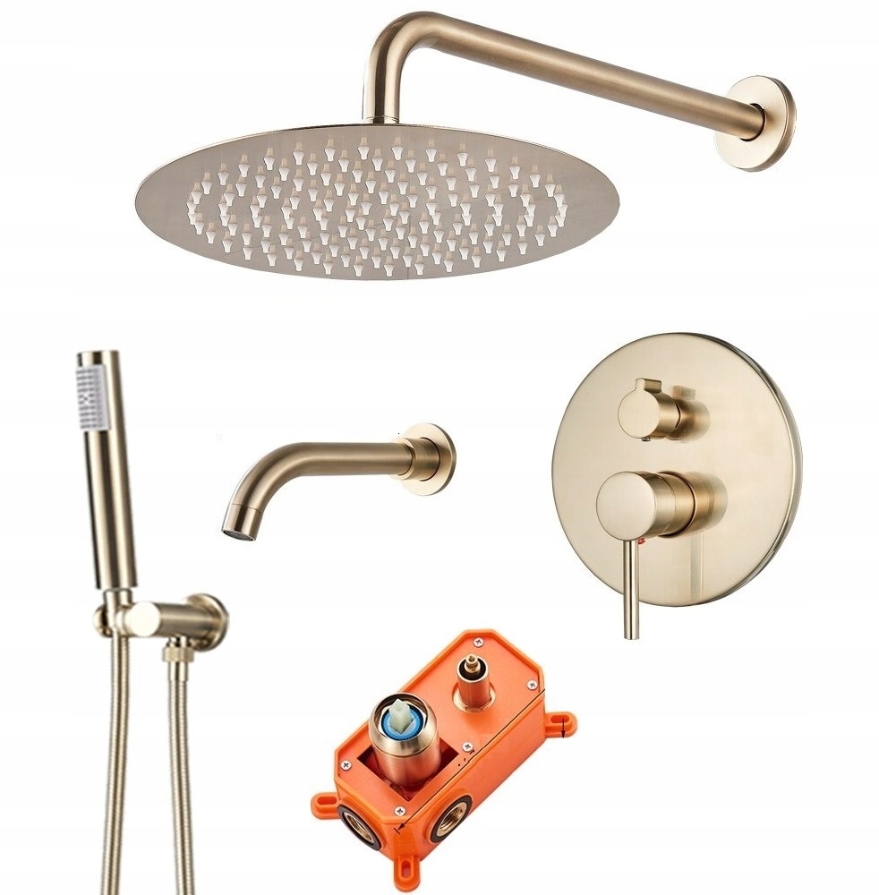 Podomietkový vaňový sprchový systém, zlatý