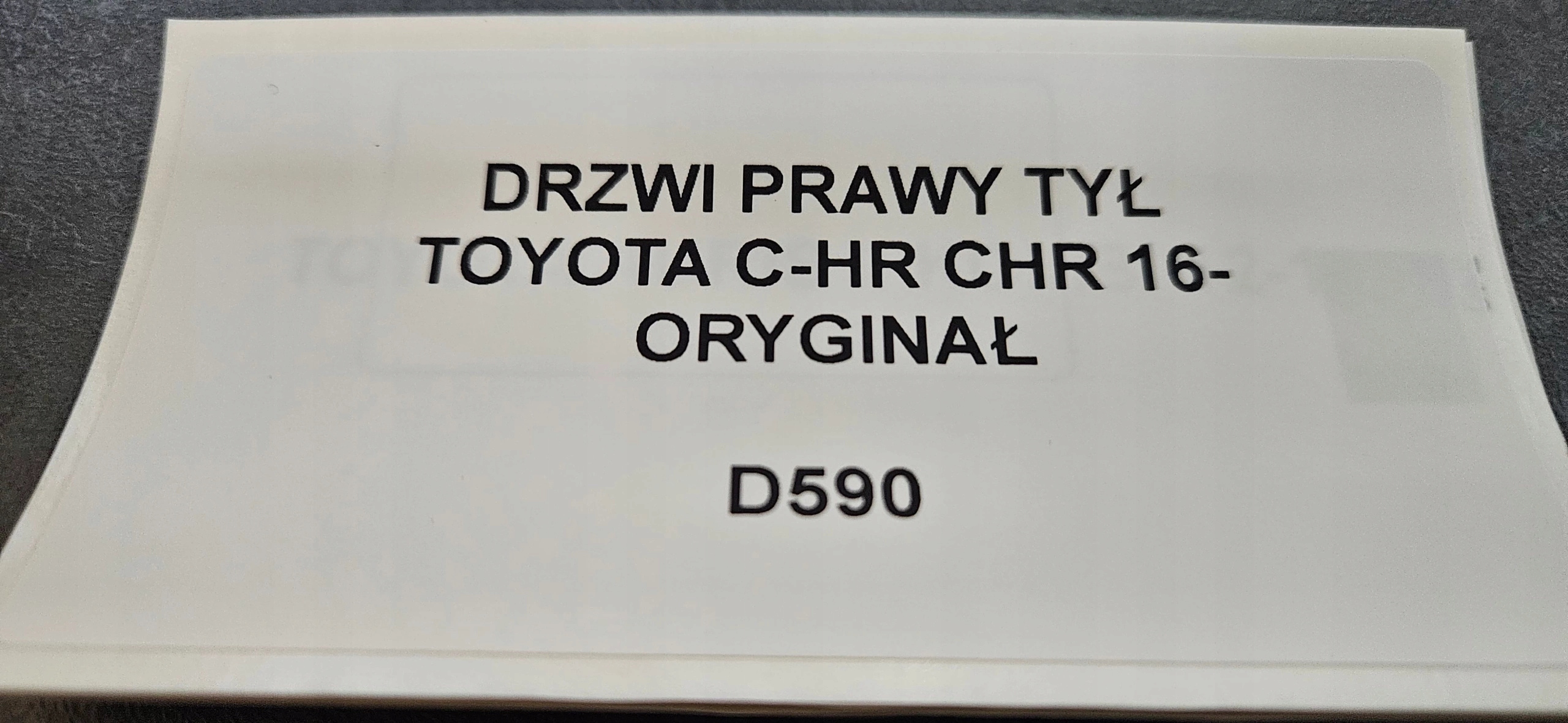 Tür rechts heck TOYOTA C-HR CHR 16- Original