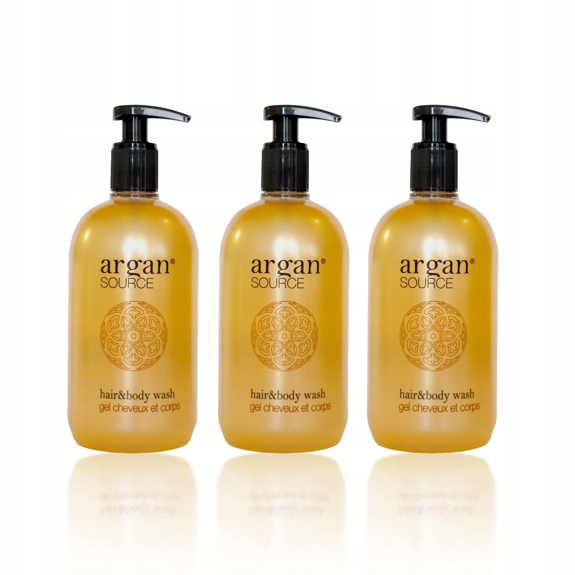 Szampon i żel hotelowy duży z pompką Argan