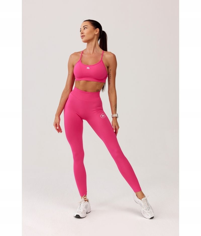 Rough Radical Glow Long bezszwowe różowe damskie legginsy wysoki stan Xs