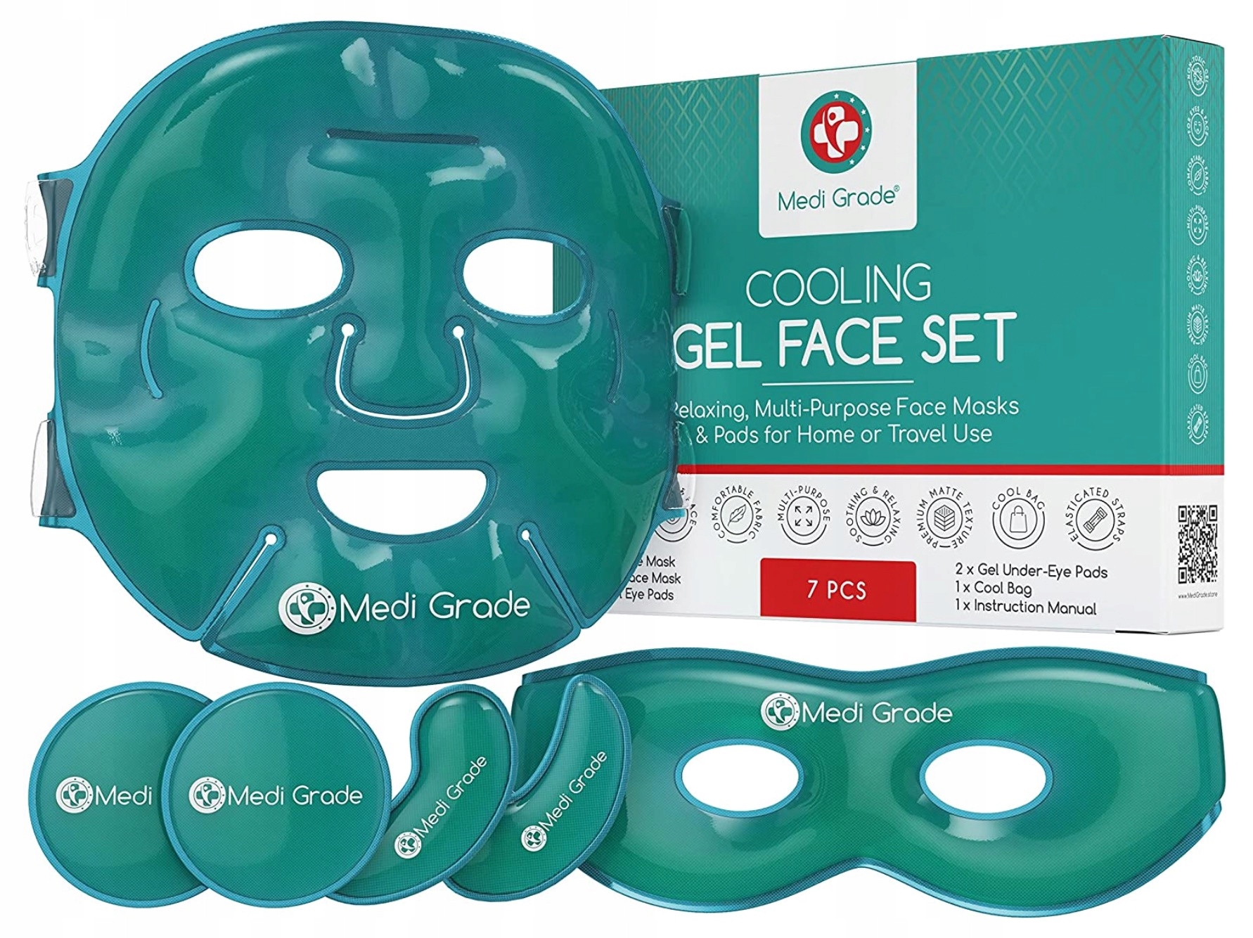 MEDI GRADE ŻELOWA MASECZKA CHŁODZĄCA PŁATKI POD OCZY 7 ELEMENTÓW