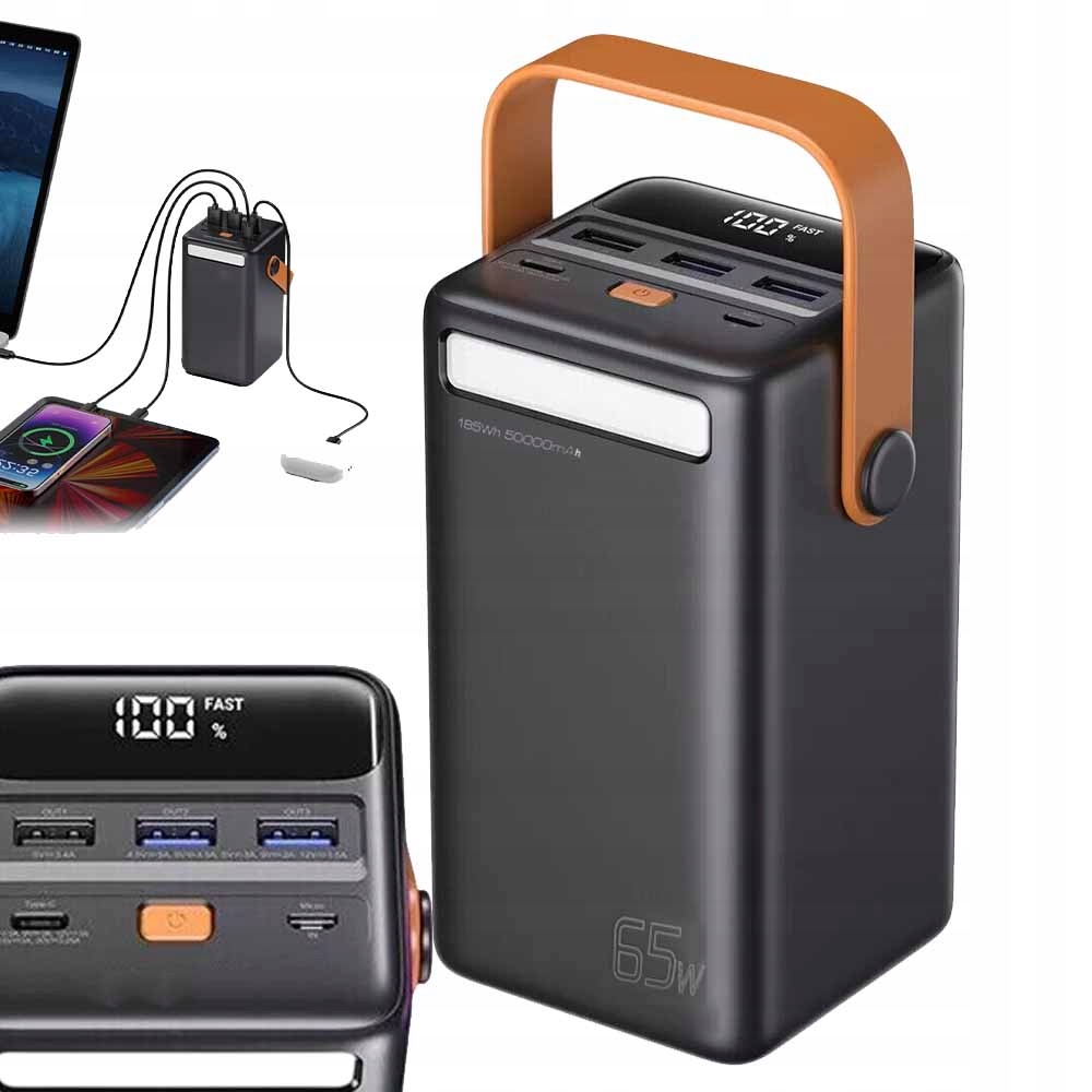 Powerbanka Pro Notebook Usb-c Napájecí Adaptér 65W 50000mAh Rychlé Nabíjení