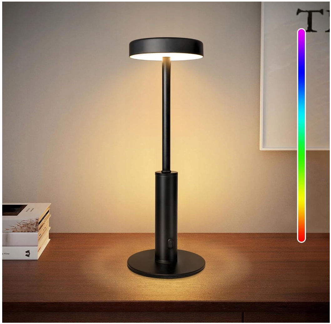 Noční lampa Led Rgb bezdrátové akumulátorové Usb stmívatelné Terasa 31 cm