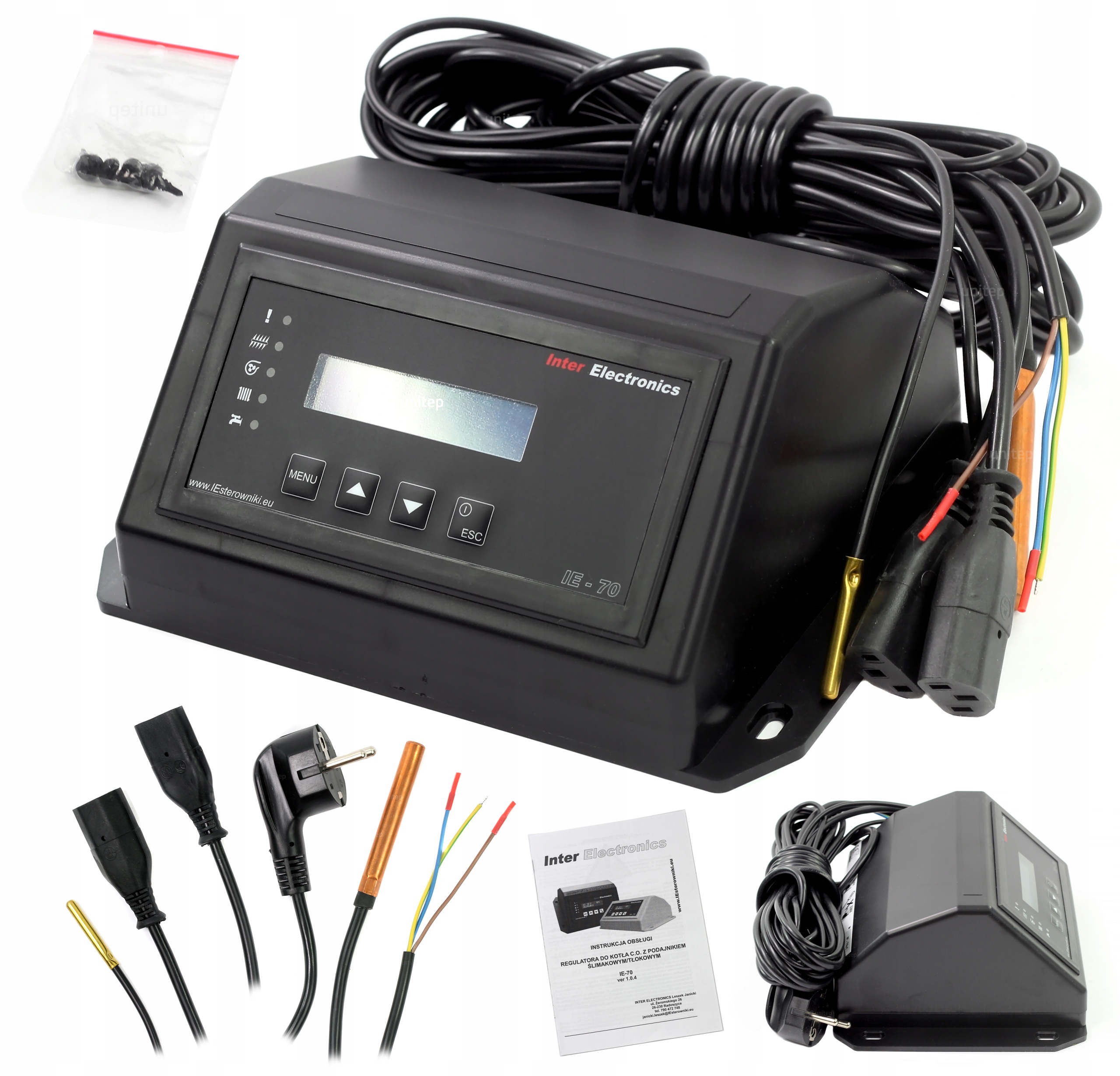 Sterownik do kotła pieca z podajnikiem pompa C.o. Termostat IE-70 V1
