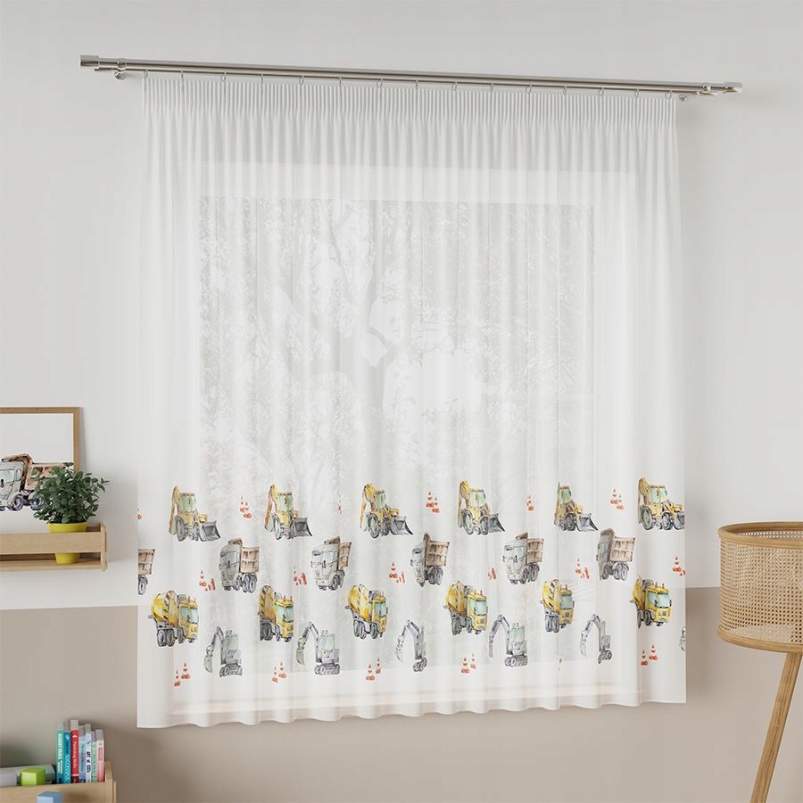 Pojazdy Firana dla dzieci gotowa WOAL 110x300cm Marka inna marka