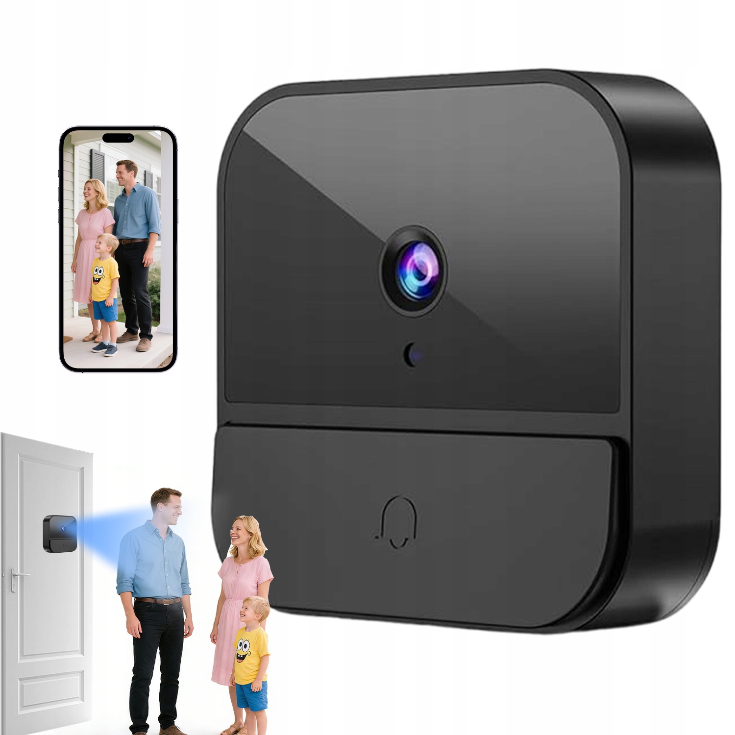 Bezdrátový Videozvonek 1080P Wifi S Kamerou A Nočním Režimem