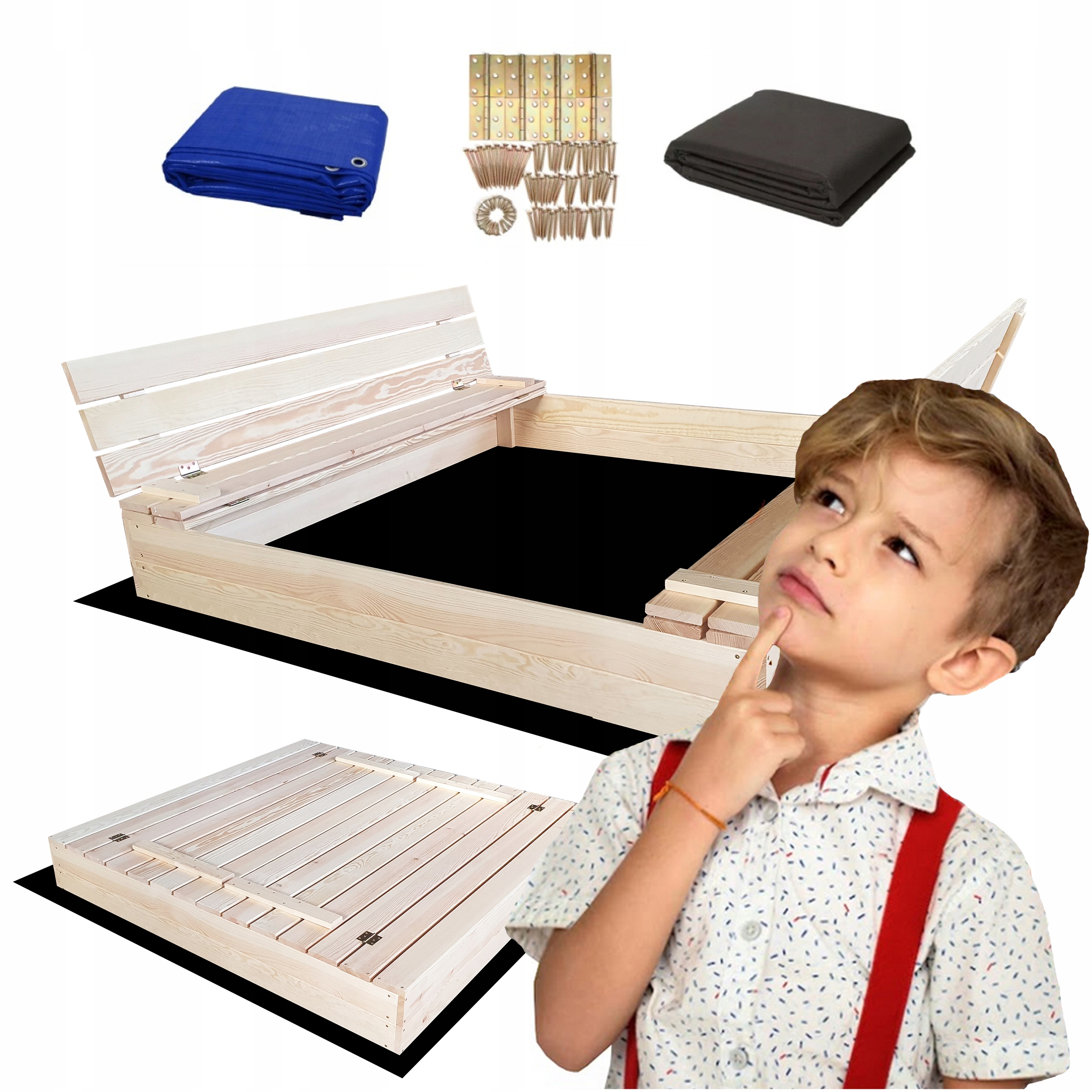 

Piaskownica Z Ławeczkami Zamykana 140x140