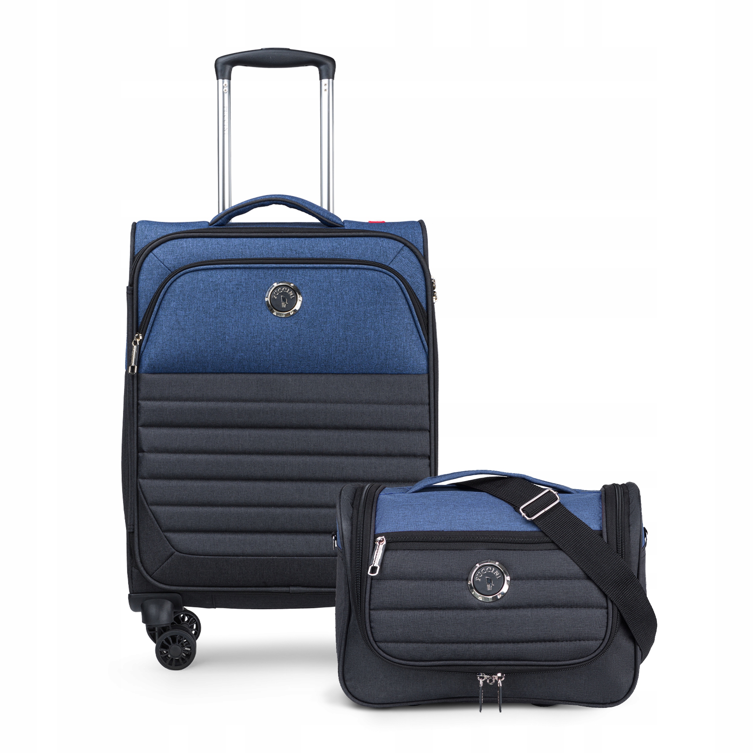 Puccini Zestaw Walizek Podróżnych Kabinowa Kuferek Miękkie Na Kółkach 2w1