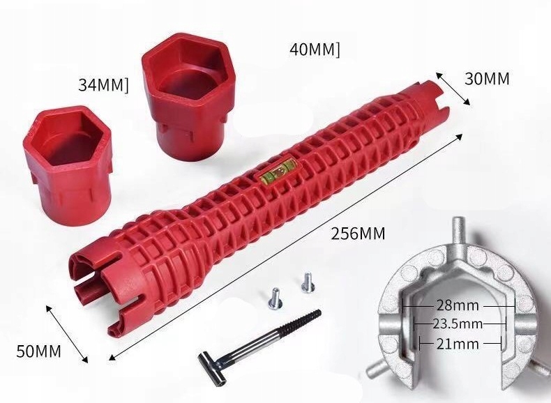 Klucz Wielofunkcyjny 8w1 Klucz Do Montażu Kranu Baterii Zlew Rur Nasadowy Długość 25 cm