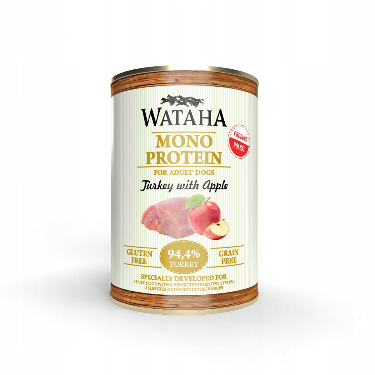 Wataha Mono Protein Adult Dog 94,4% Indyk Jablko Karma dla Psa 400 g