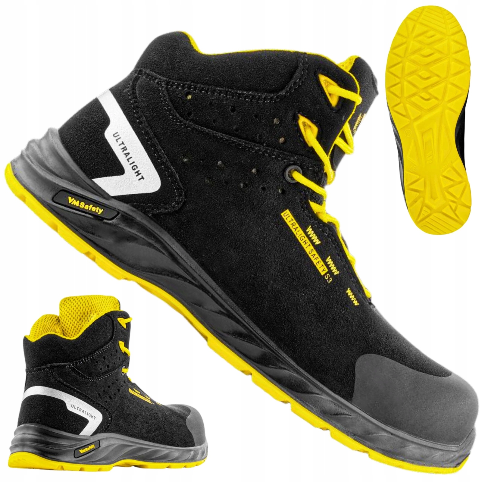 Buty robocze męskie wysokie Bhp S3 lekkie kompozyt VM Wisconsin 2290 43