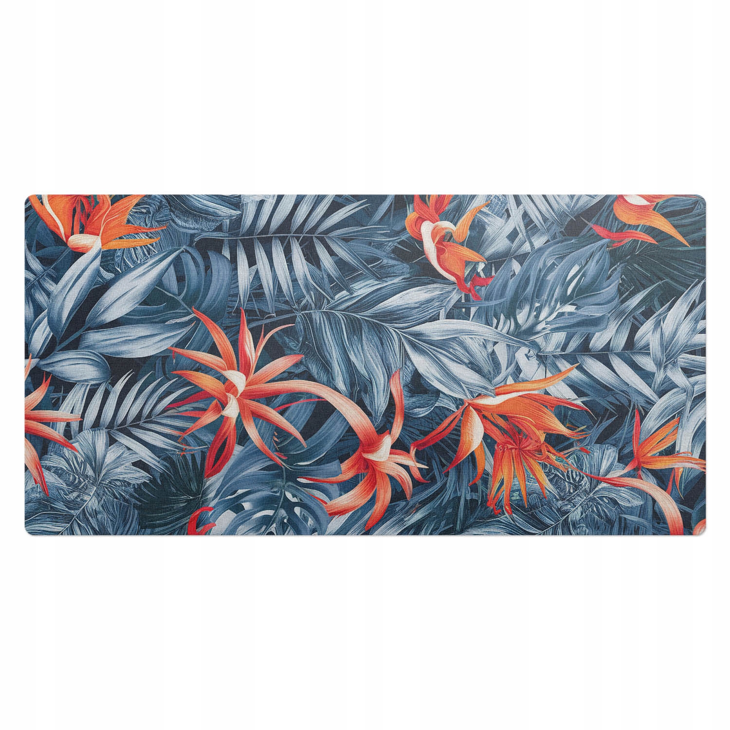 Ochranná podložka na psací stůl Orientální listy s barevnými květy 100 x 50 cm