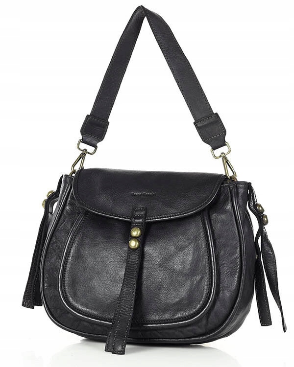 Torebka damska skórzana na ramię miejska czarna Marco Mazzini