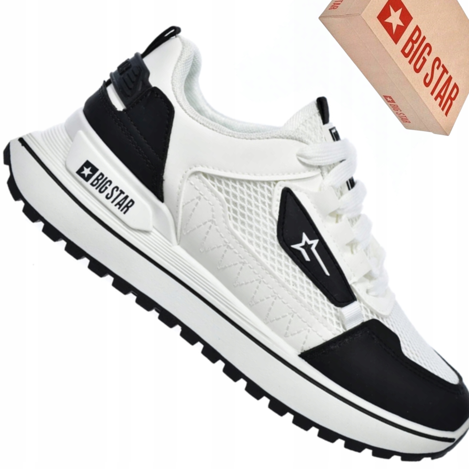 Buty damskie Big Star RR274A223 sneakersy biało-czarne