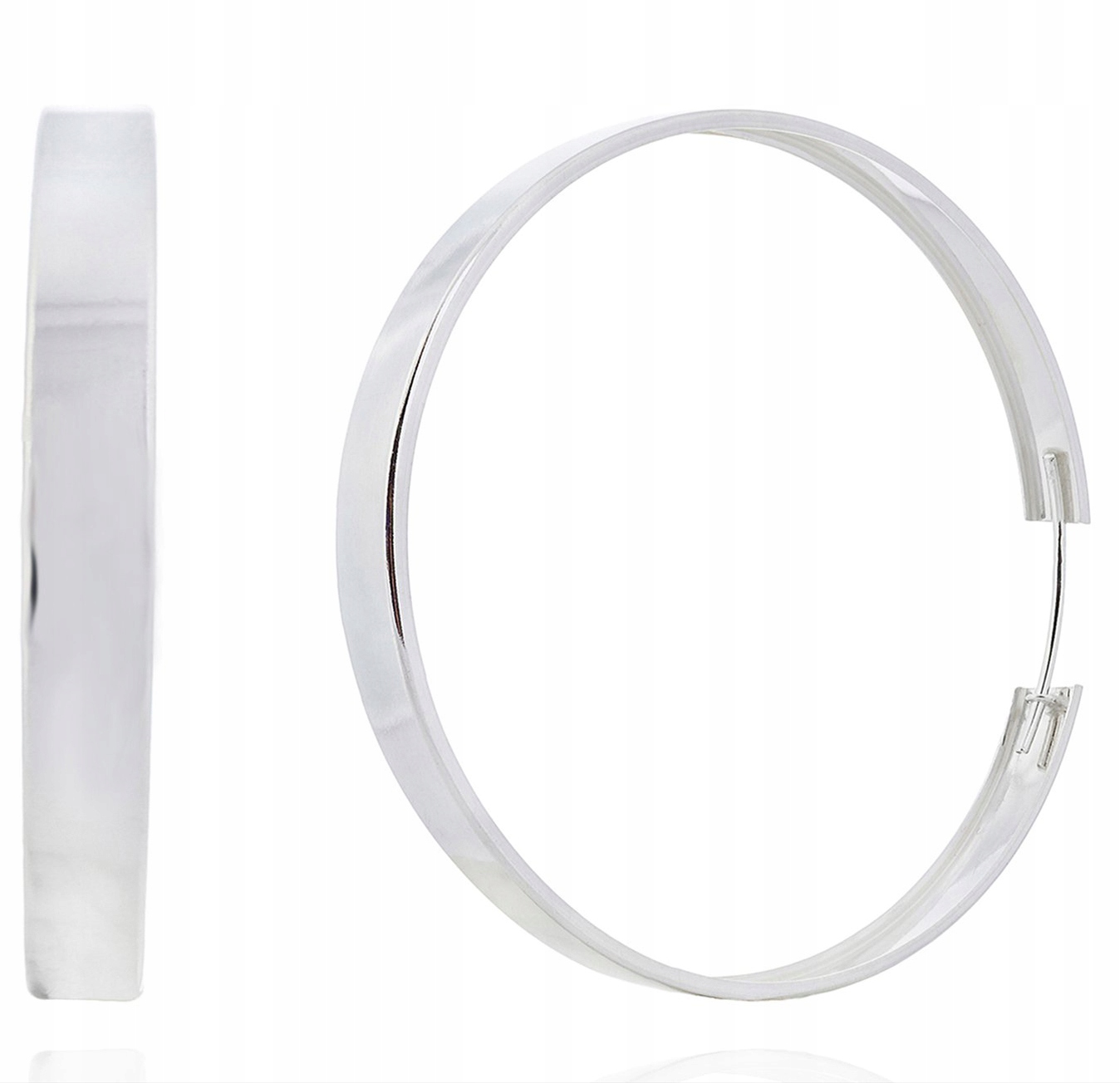 Stříbrné Kruhové Náušnice Široké 30