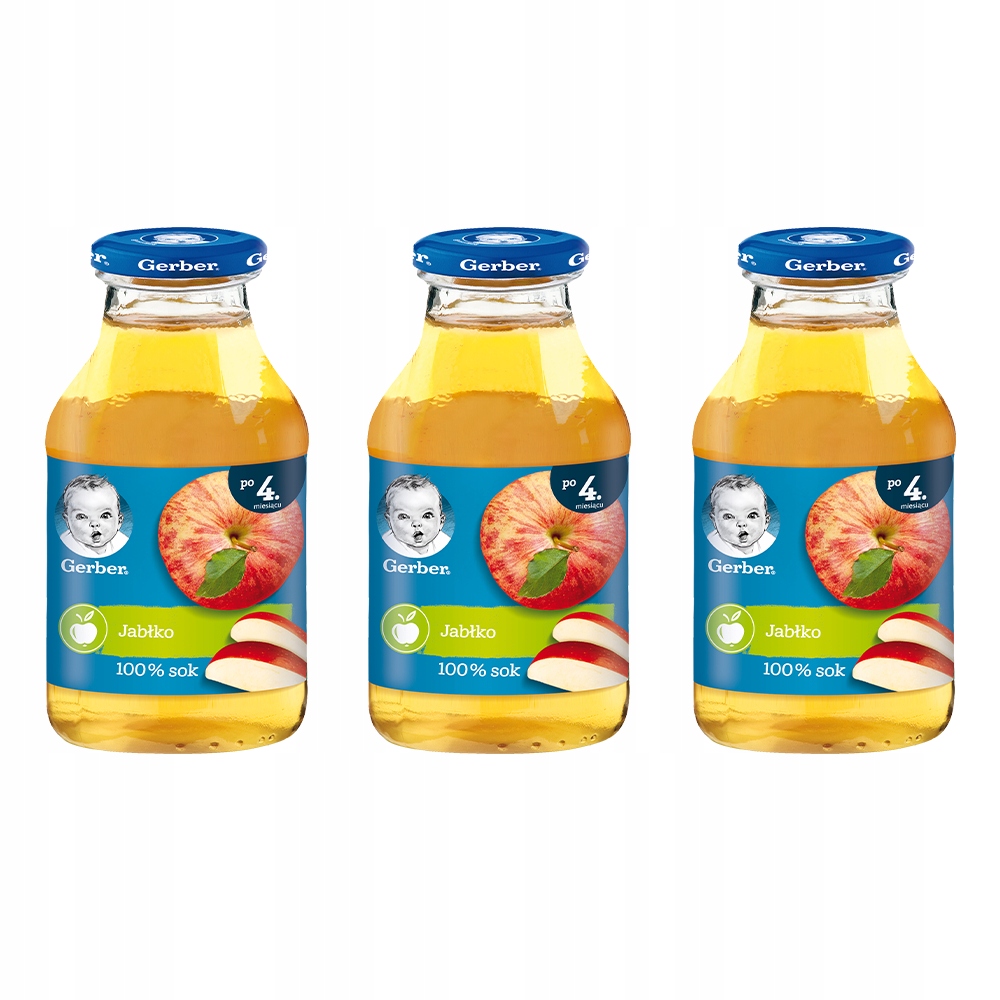 GERBER 100% Sok jabłkowy 3x200ml