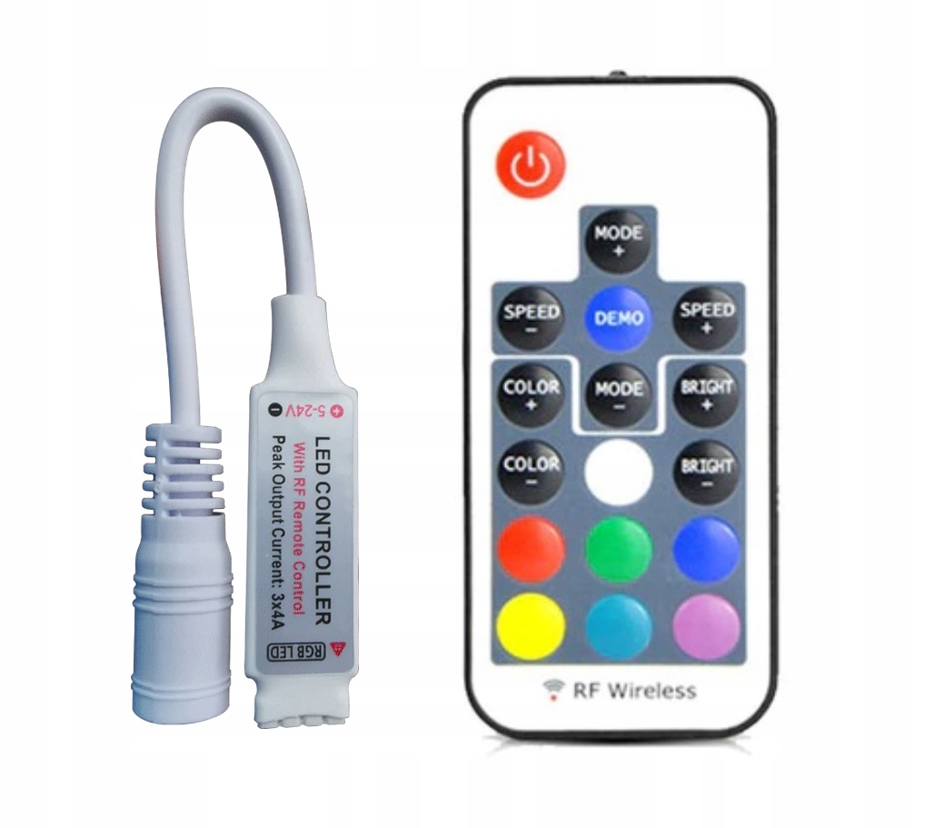 STEROWNIK KONTROLER PILOT RADIOWY RF17 TAŚMA LED