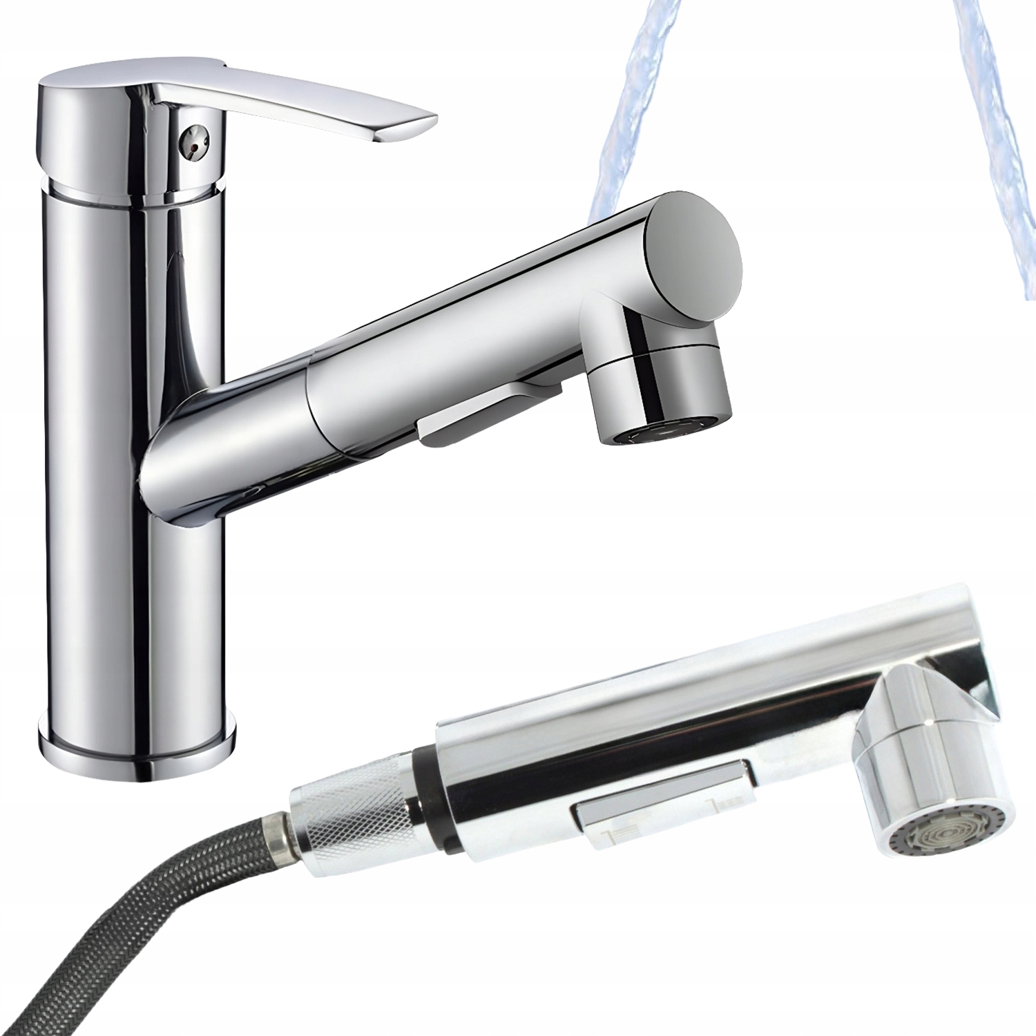 Moderní Umyvadlová Chromová Baterie S 3 Funkcemi, Výsuvná