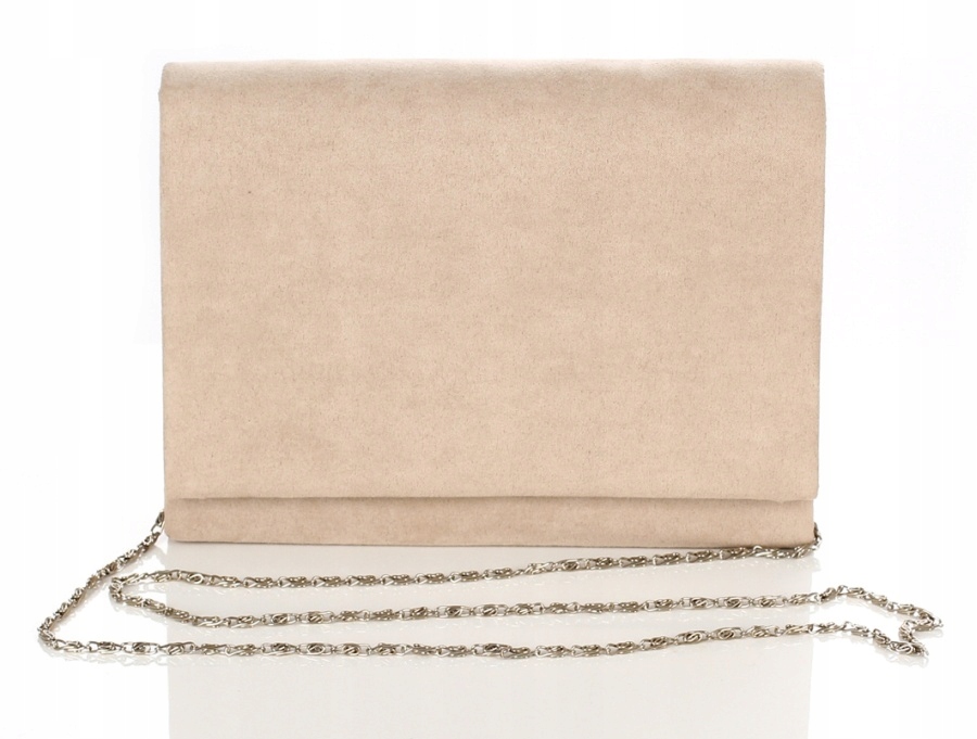 Efektowna Kopertówka na łańcuszku Zamsz Beż Marka inna