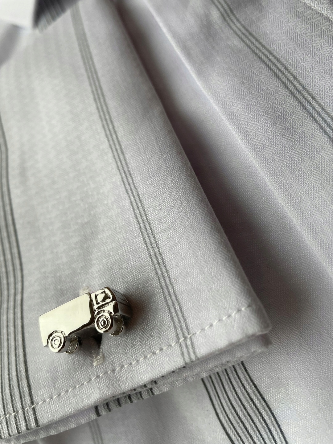 Stříbrné rhodiované manžetové knoflíčky Exc Nákladní auto Tir pro řidiče V Pouzdru