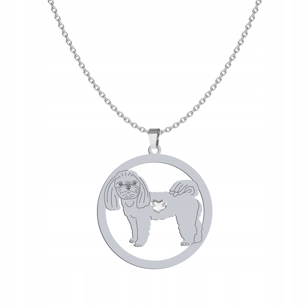 Stříbrný náhrdelník s psem Maltese 925 Dárek Šperky Žena Gravírování