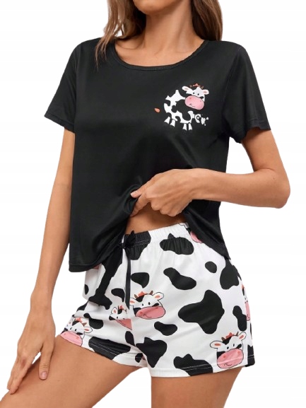 Śmieszna Piżama Krowa Piżama Krówka Piżama Krowy Łaciata Damska Piżama S