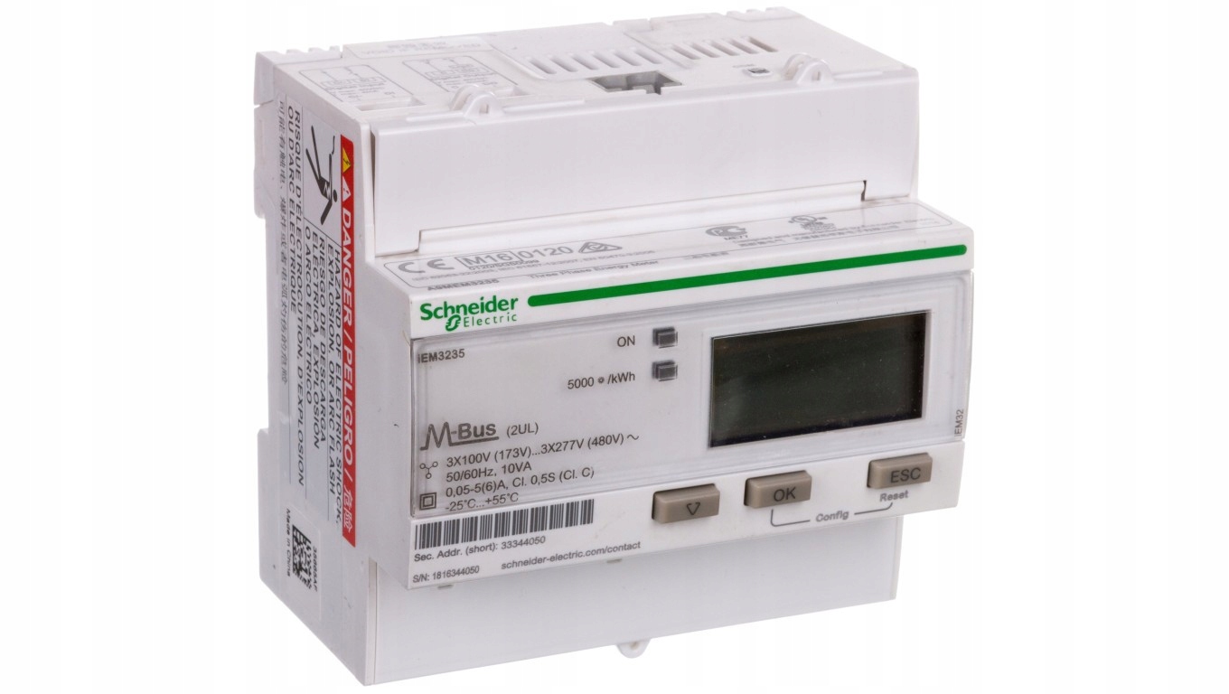 Licznik Energii Elektrycznej Schneider iEM3235 MID M-Bus 1/3-Fazowy 5A A9ME