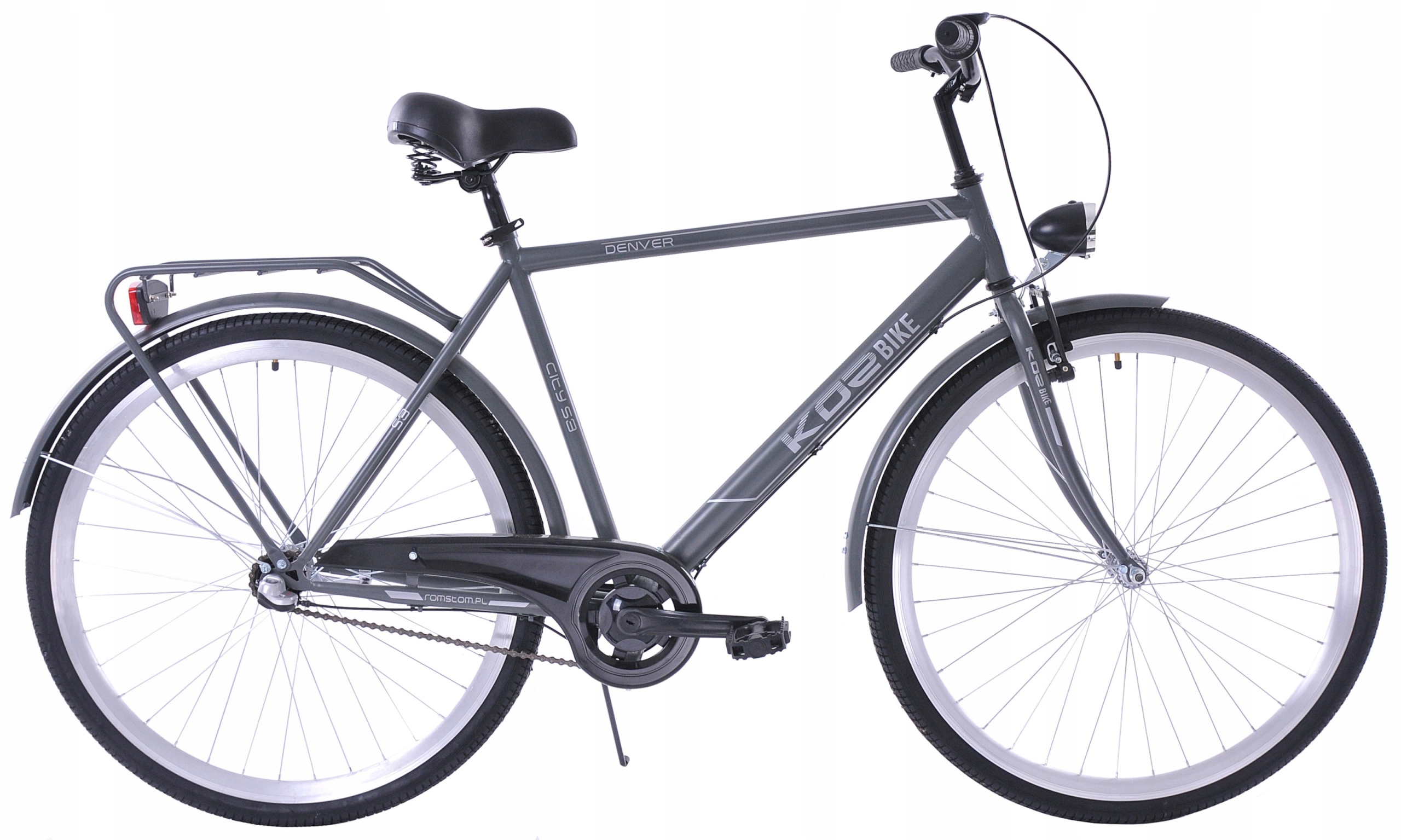 Rower miejski 28 męski Kozbike Denver (rama 21") 3biegi grafitowy mat