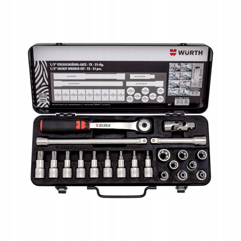Wurth Sada Nástavcových Kľúčov Zebra Profesionál Tx 1/2″ 21 Ks 096513210