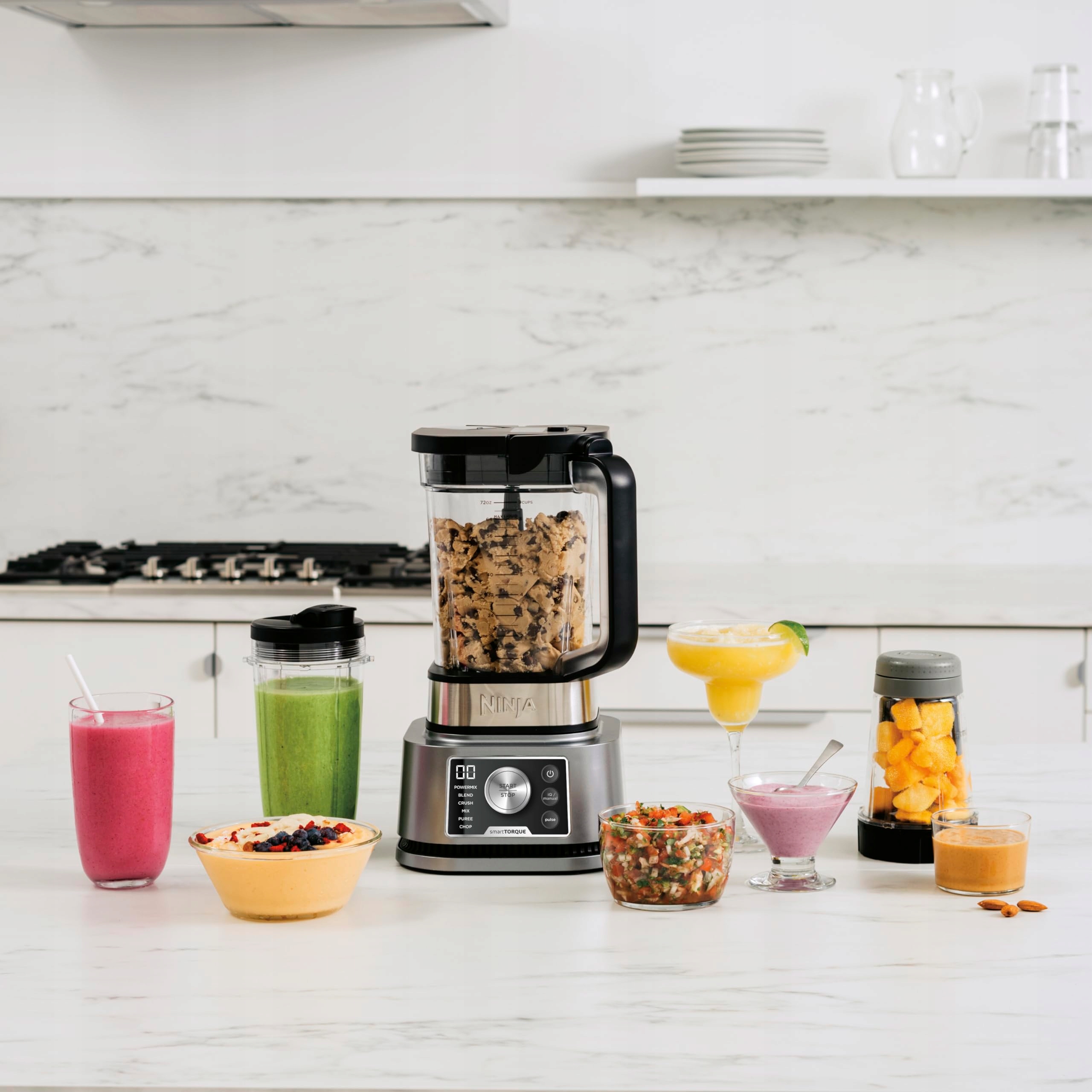 NINJA Foodi Power Nutri Mixer 3w1 Smoothie Grube Koktajle 1200W Srebrny — miniatura 2