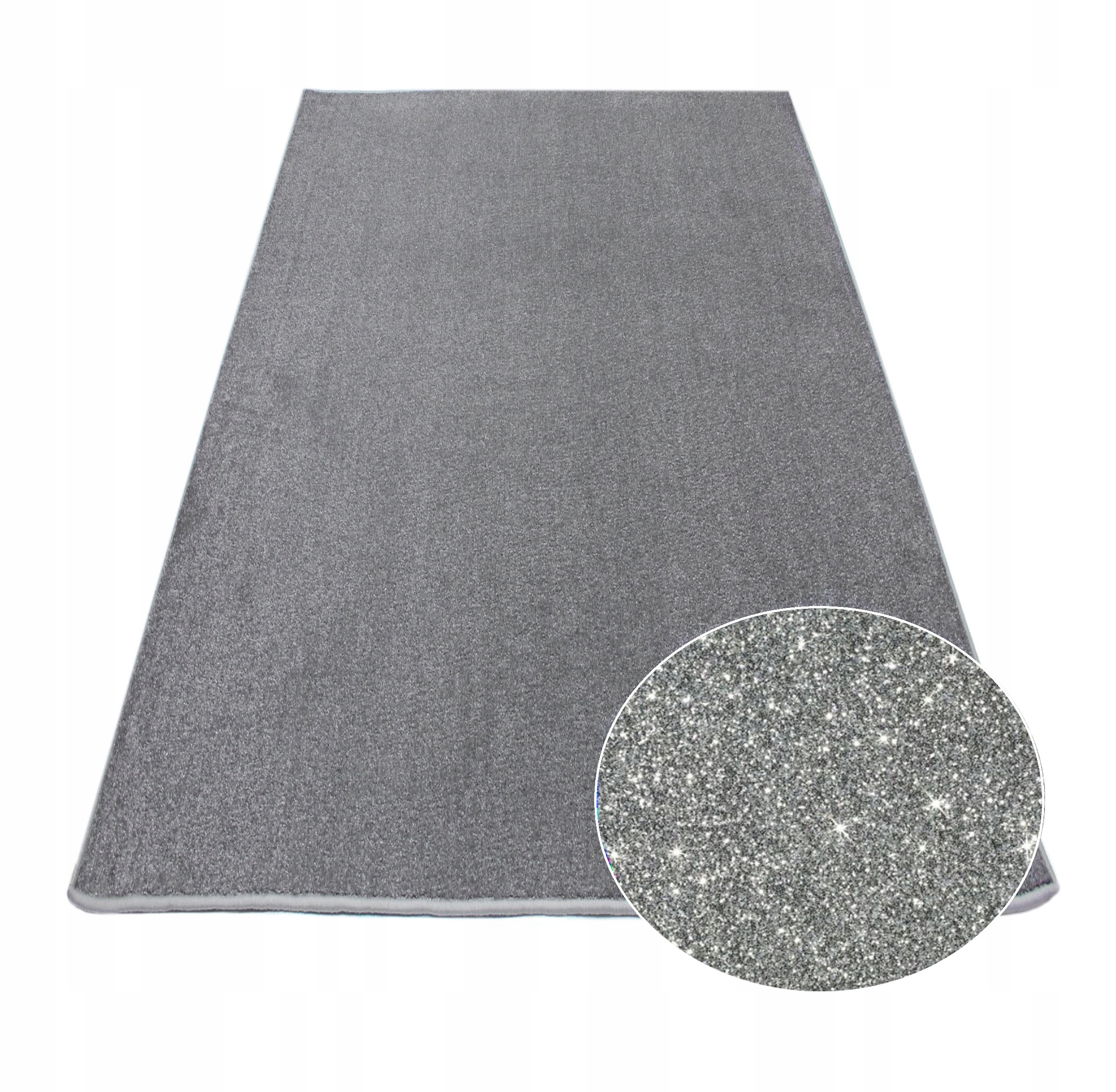 Dywan Gloss 250X350 Szary+srebrna Nitka Błyszczy