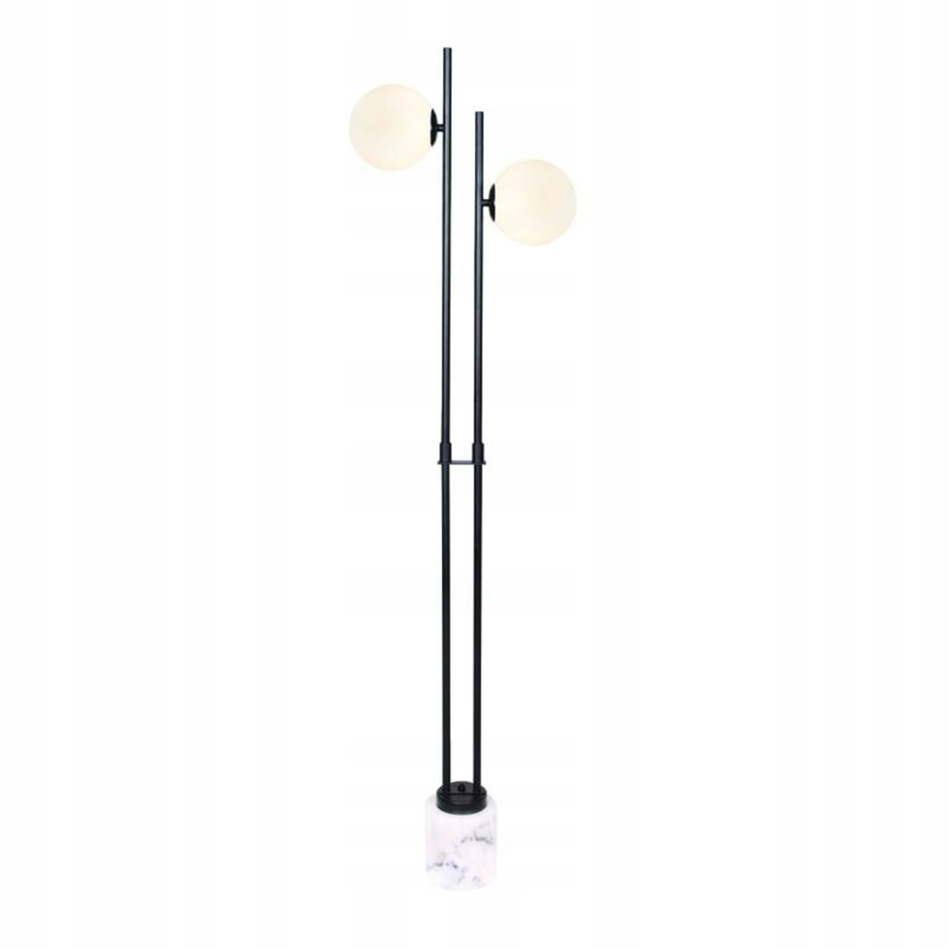 Aca Lighting stojaca lampa 2XE14 Quadro čierna biela mramor, kov IP20 40X15