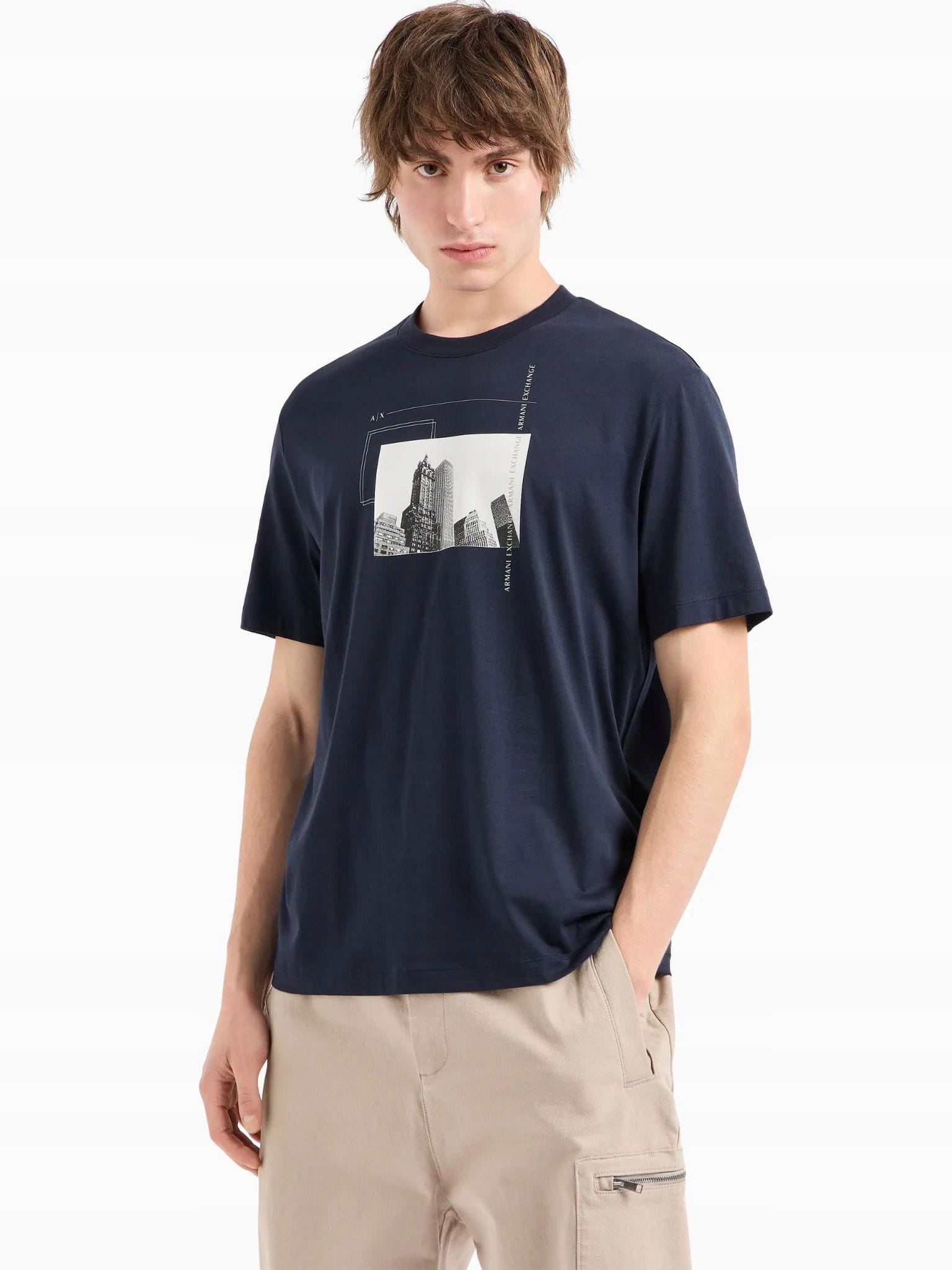 Pánské tričko Armani Exchange 6DZTHZ Zjbyz tmavě modré XXL