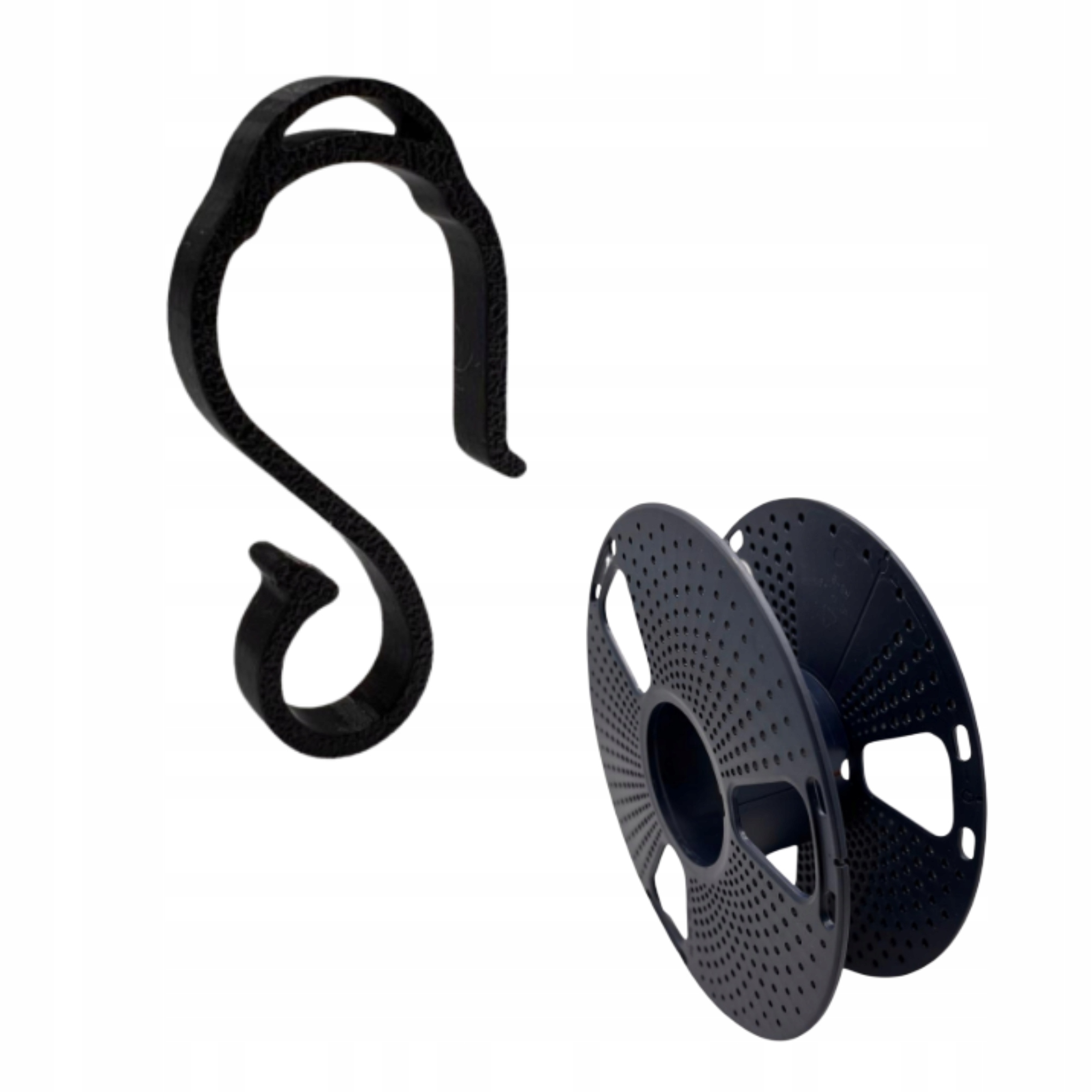 Univerzální vánoční háčky na okapy 150 ks černé cívka na lampičky