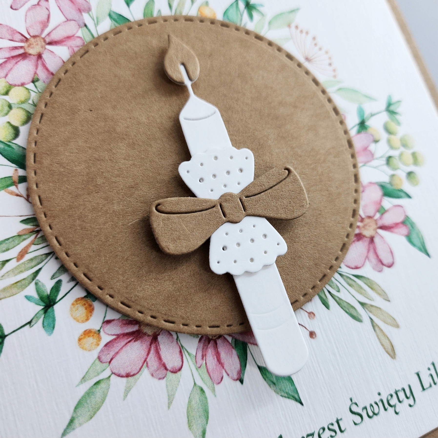 Zaproszenia na Chrzest ze świecą koperta Marka bez marki